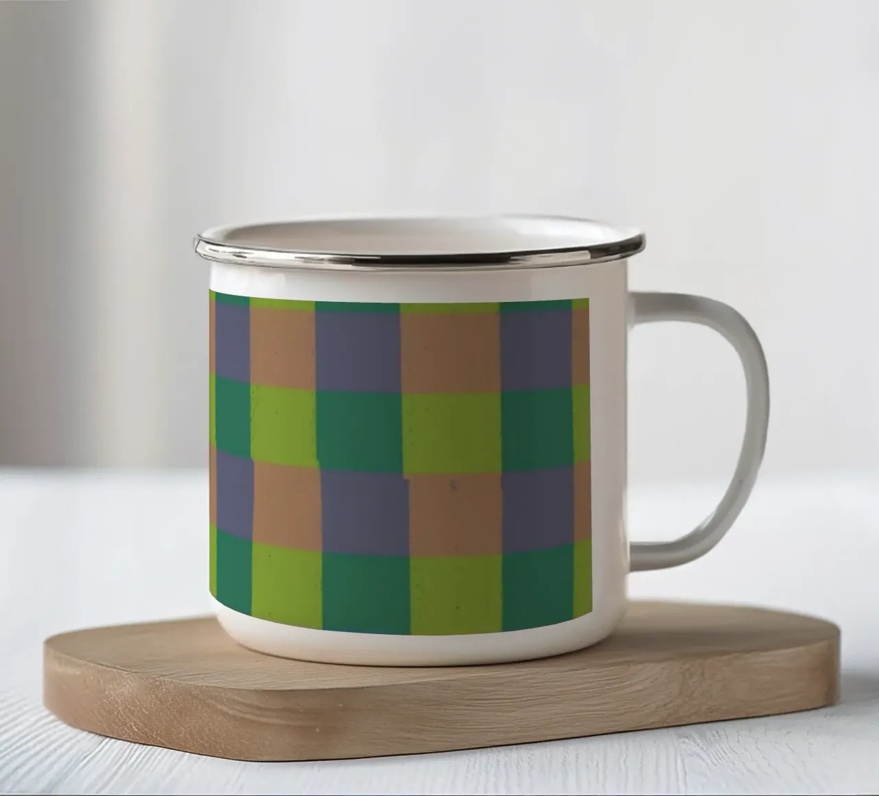 Green gingham tazza in smalto da GigiRosado