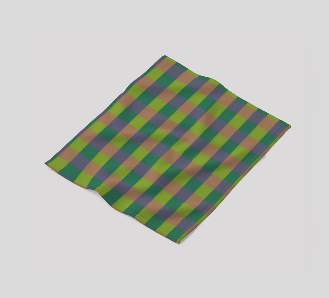 Green gingham fleece blanket by GigiRosado