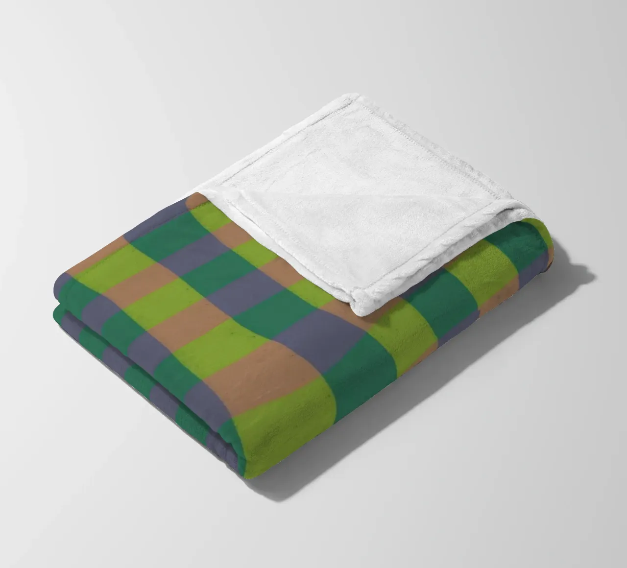 Green gingham fleece blanket by GigiRosado
