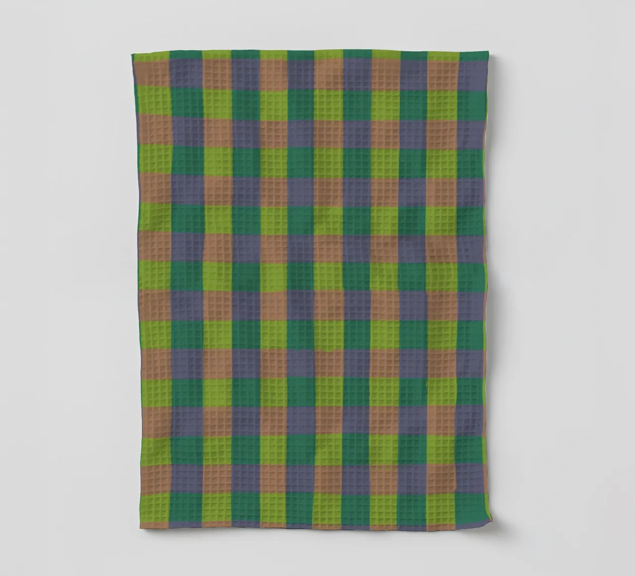 Green gingham tea towel by GigiRosado