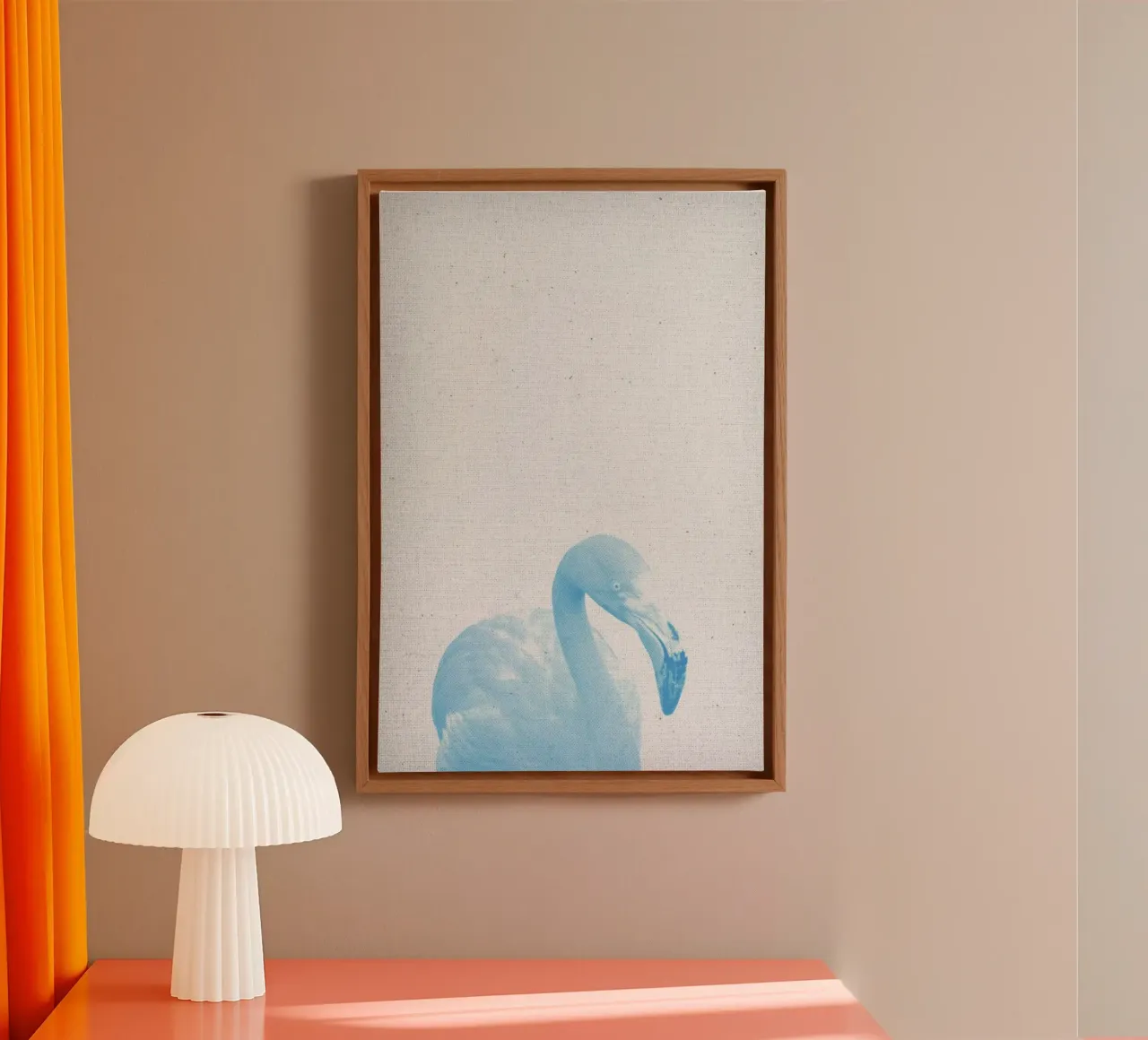 Flamingo 04 tela con Cornice a cassetta da Froilein Juno