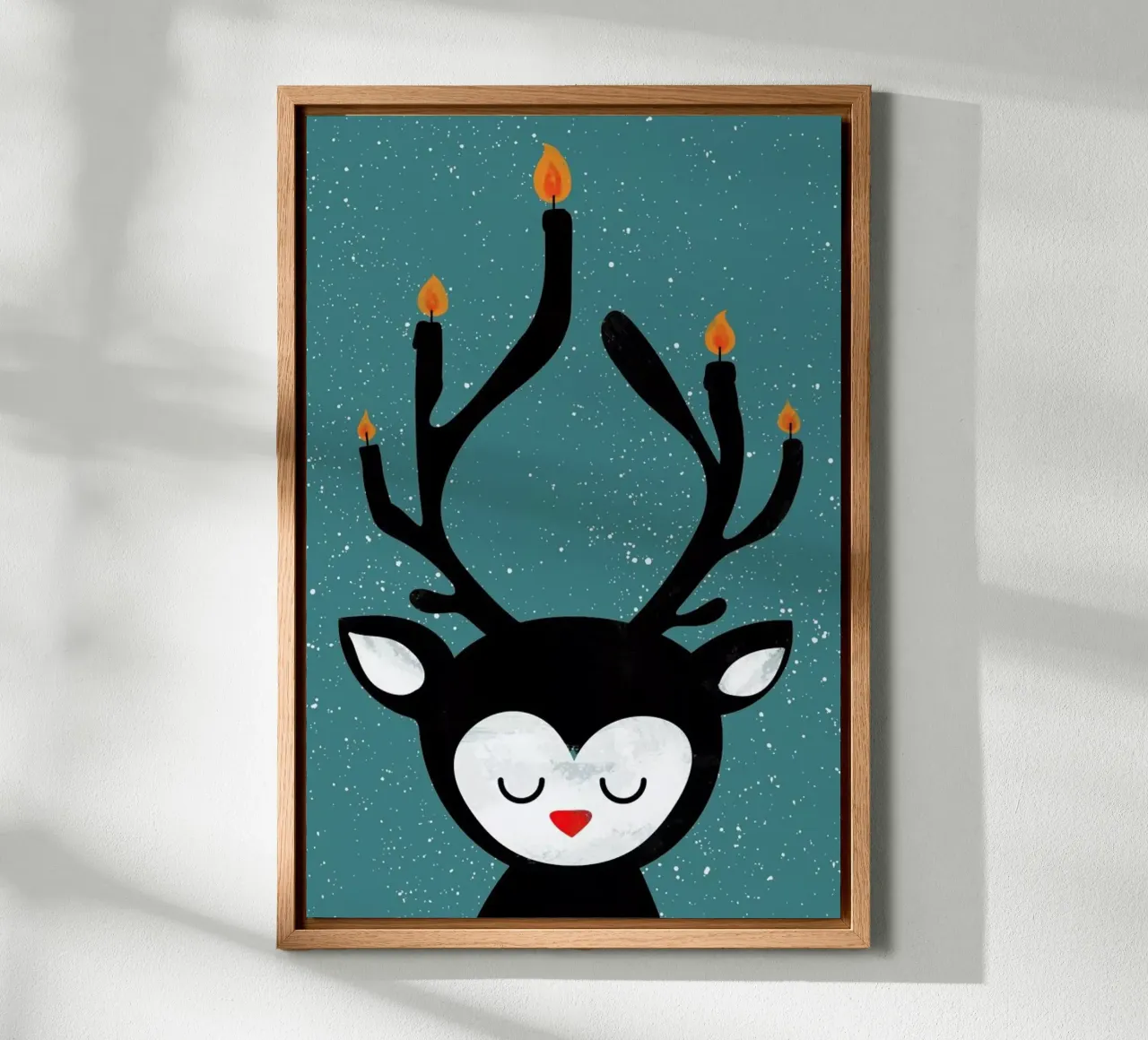 Deer Candle tela con Cornice a cassetta da Doozal