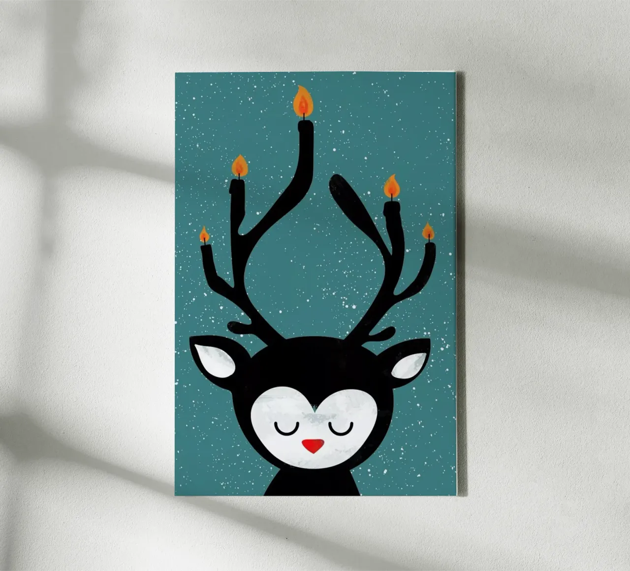 Deer Candle tela con Cornice a cassetta da Doozal