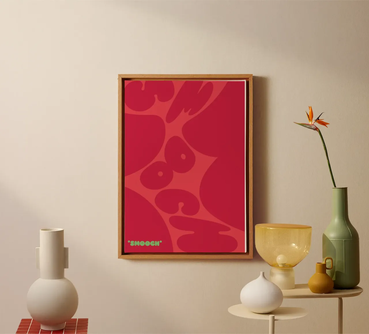 smooch red canvas met Baklijst van Laura Saggau