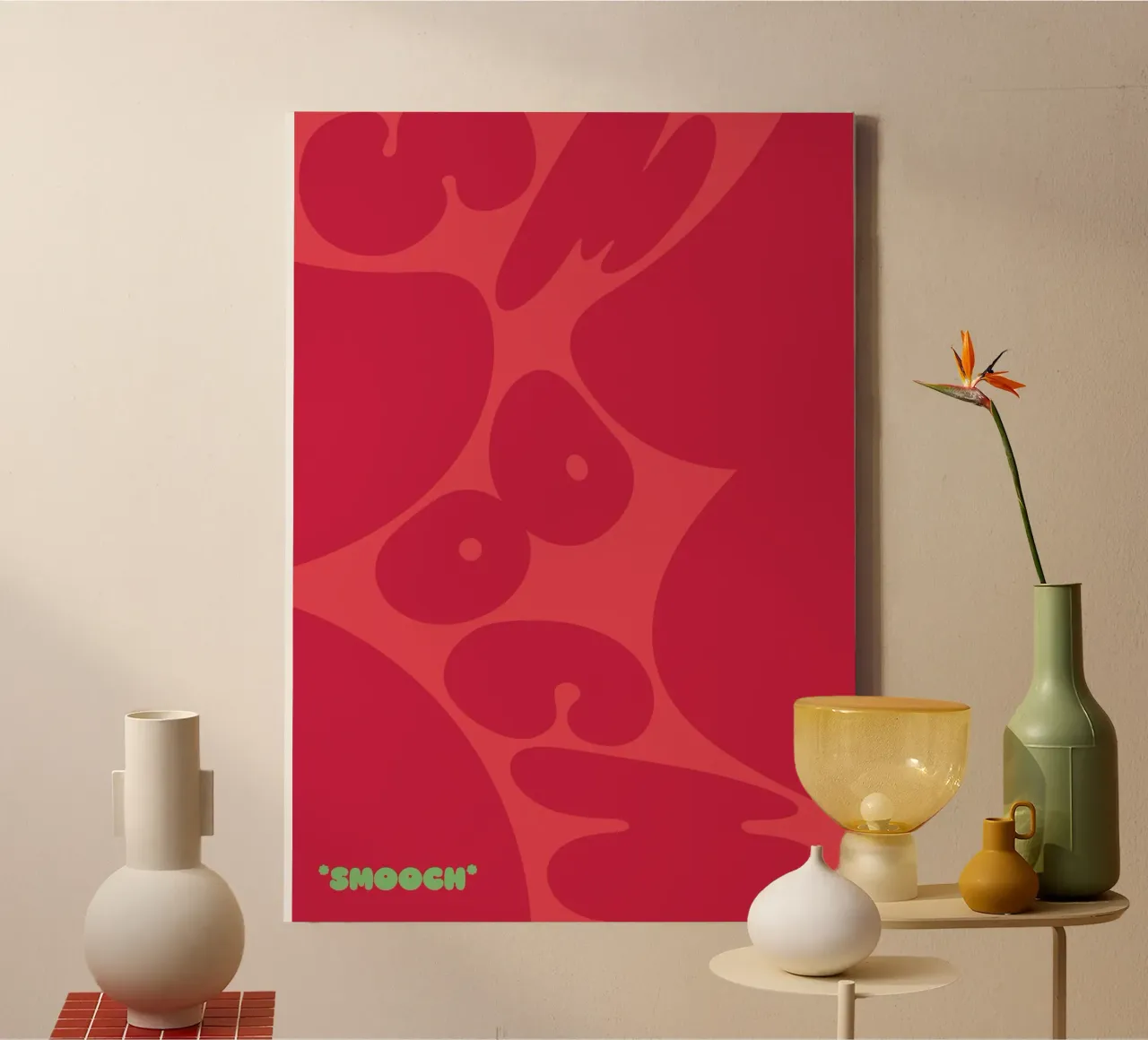 smooch red canvas met Baklijst van Laura Saggau