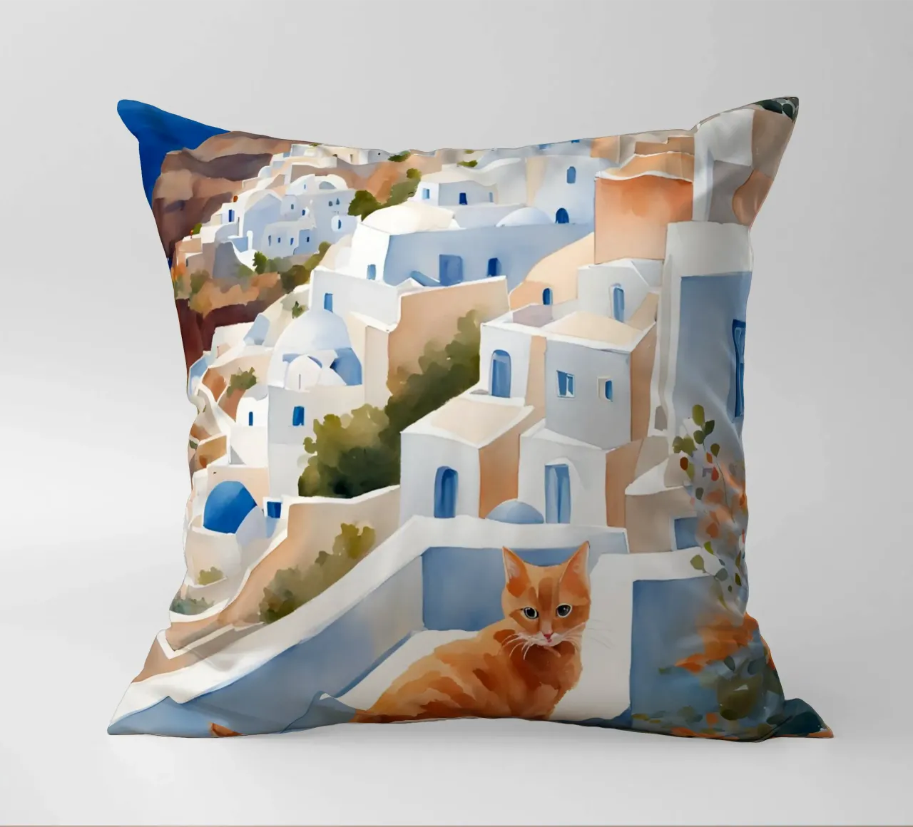 Gatto di Santorini cuscino da Lotta Cat Design