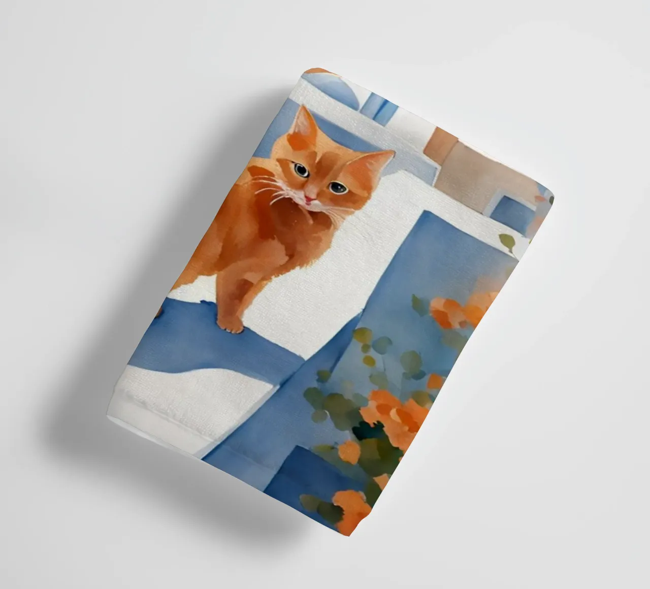 Gatto di Santorini asciugamano da bagno da Lotta Cat Design