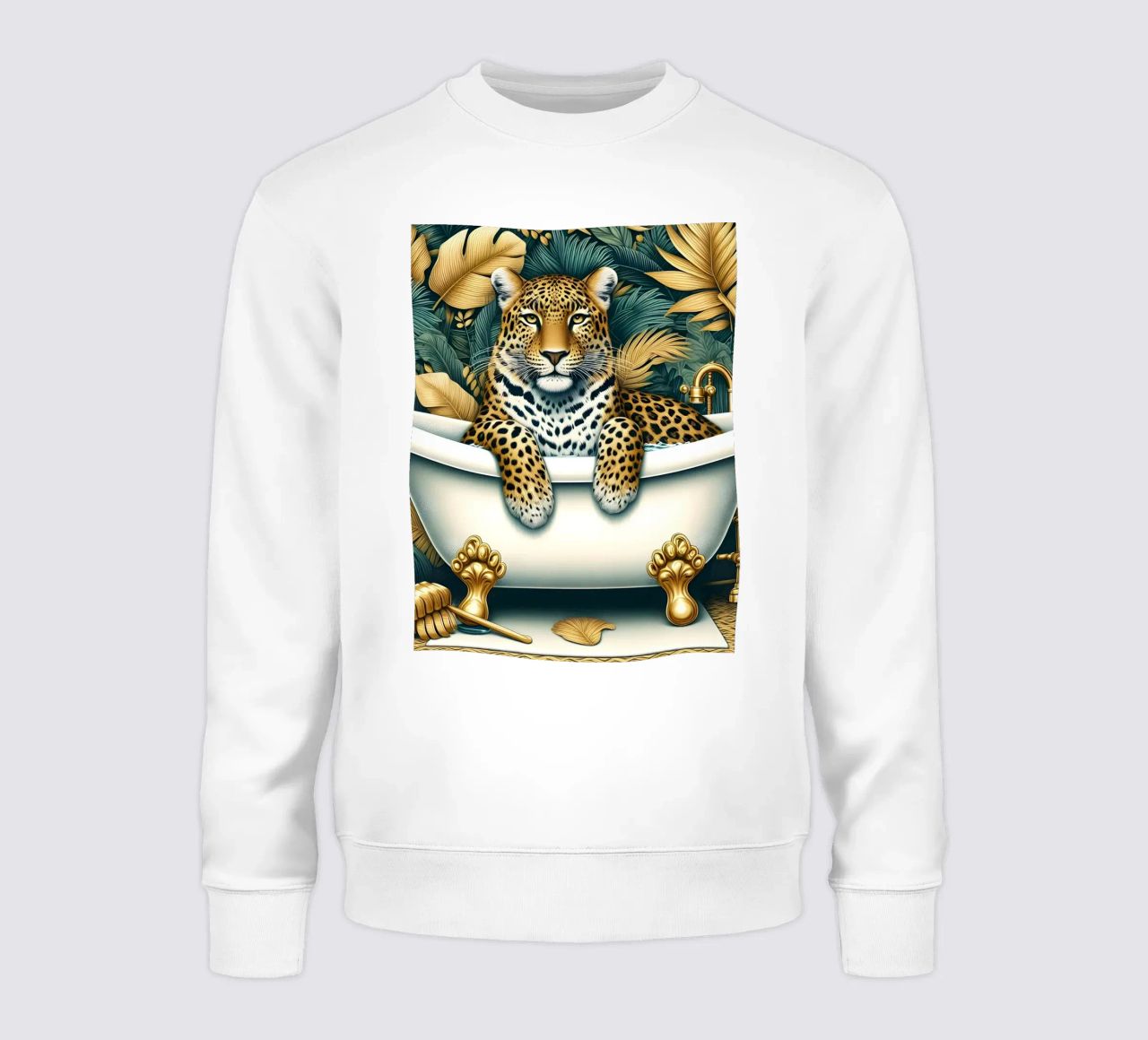 Leopardo in bagno felpa da ARTOMATIC