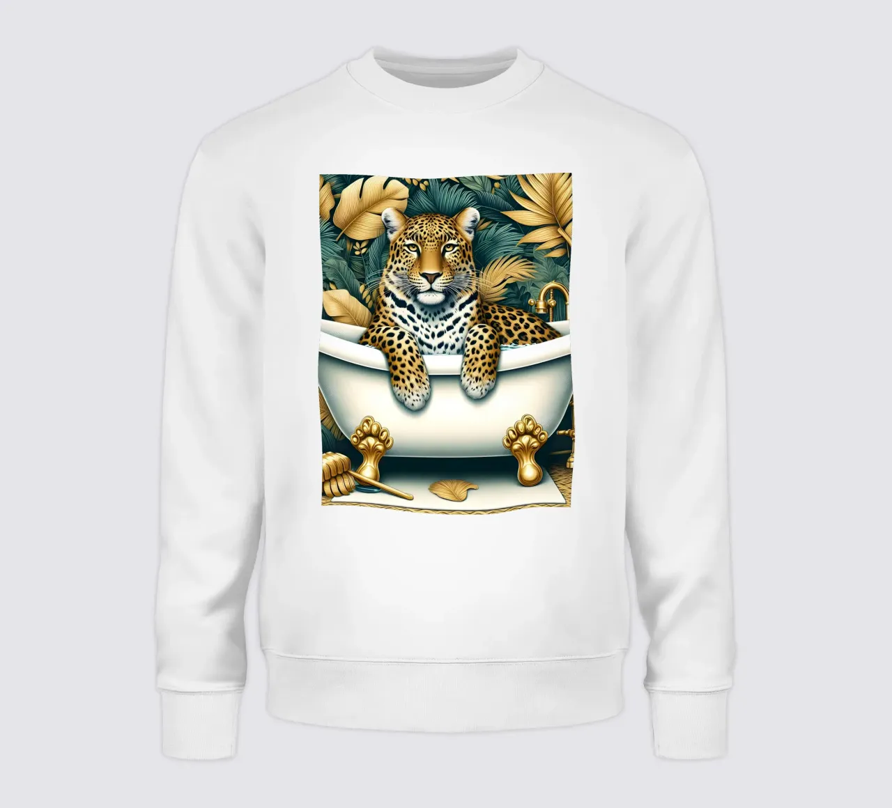 Leopardo in bagno felpa da ARTOMATIC