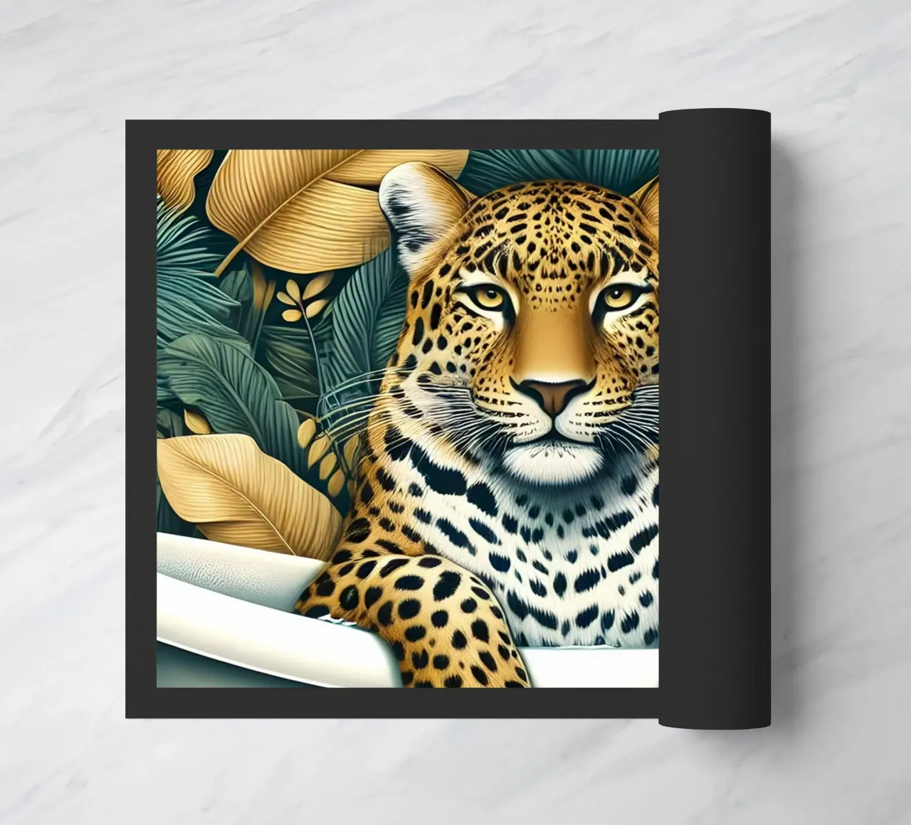 Leopardo in bagno zerbino da ARTOMATIC