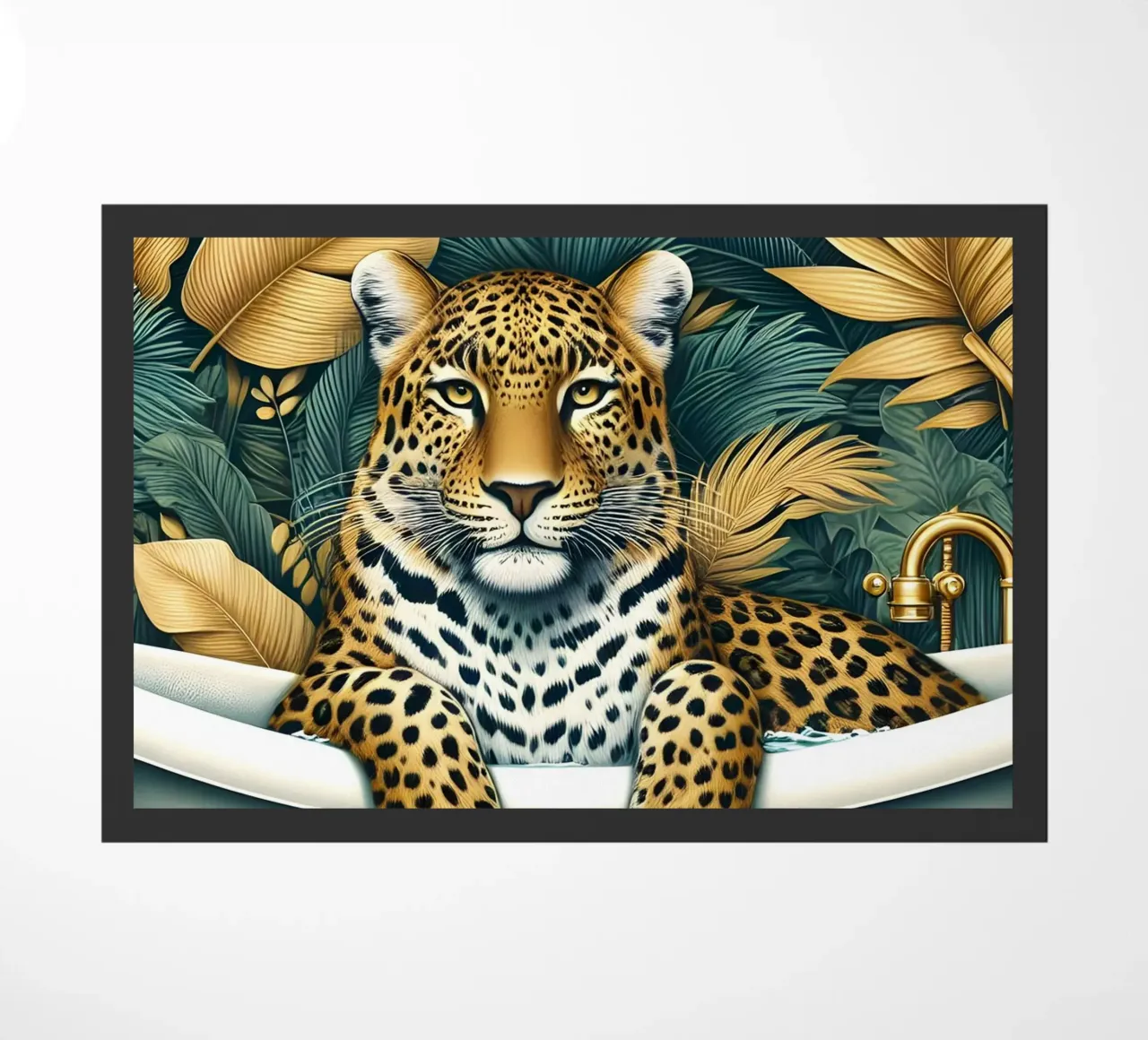 Leopardo in bagno zerbino da ARTOMATIC