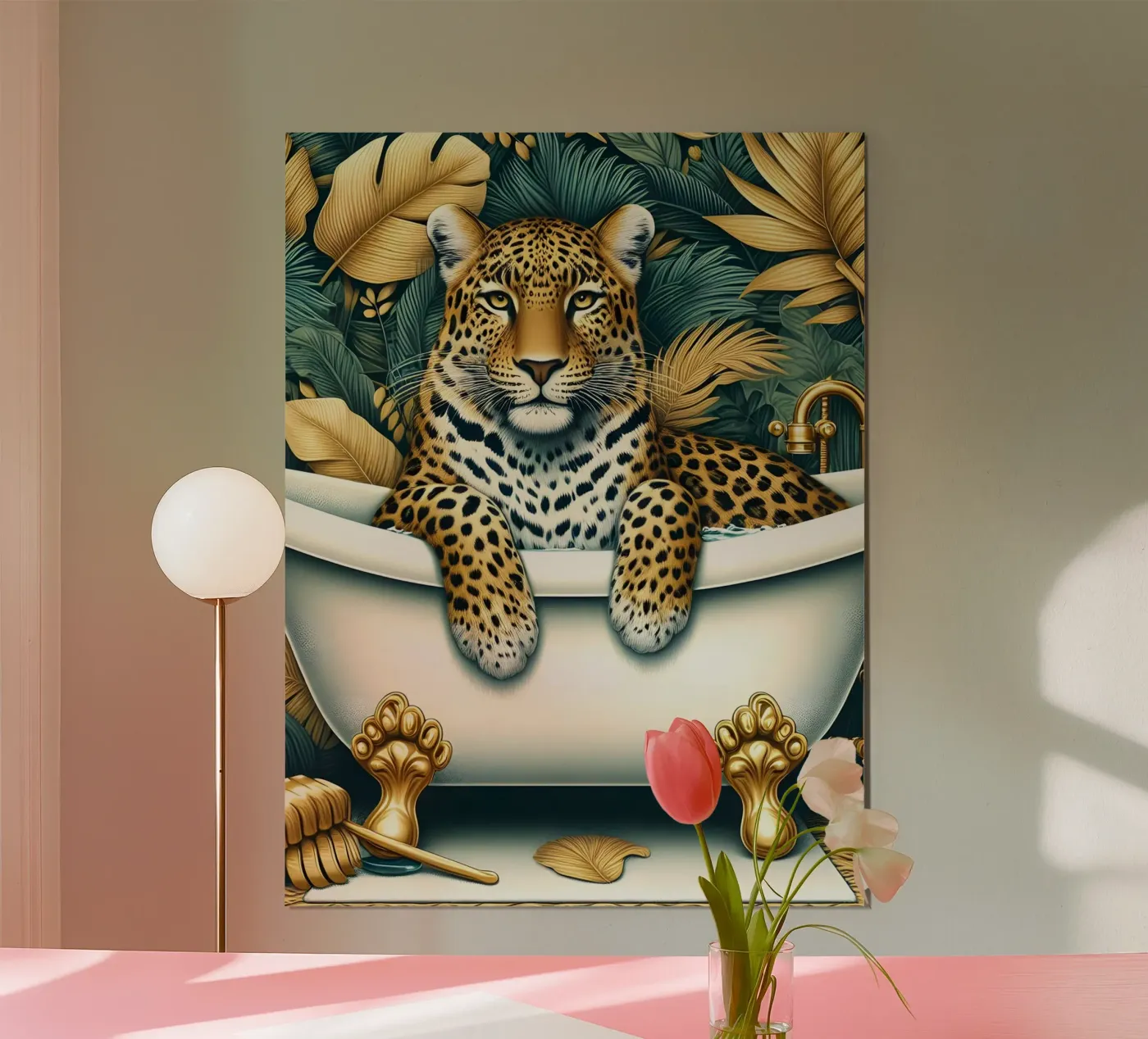 Leopard In Bath poster by ARTOMATIC