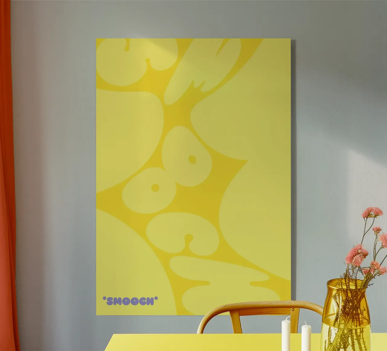 smooch yellow plexiglas de Laura Saggau