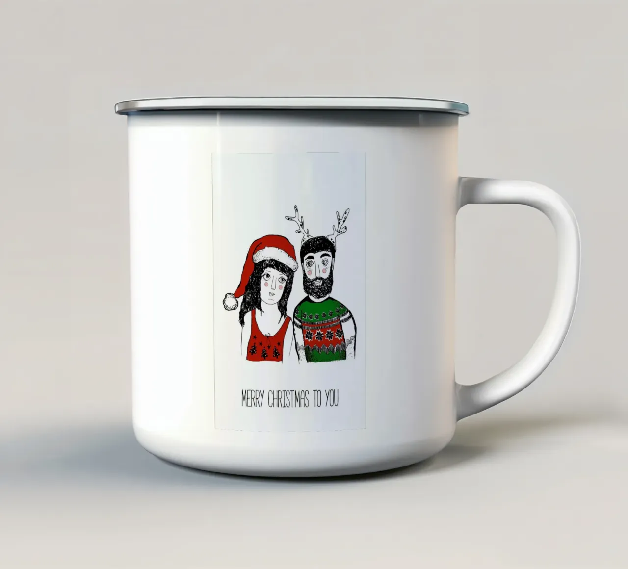Hipster Christmas tazza in smalto da Sabrina Ziegenhorn
