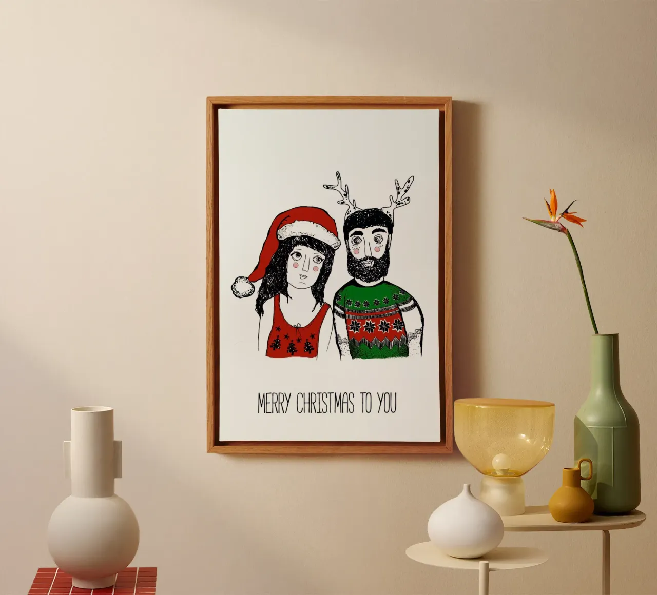 Hipster Christmas tela con Cornice a cassetta da Sabrina Ziegenhorn