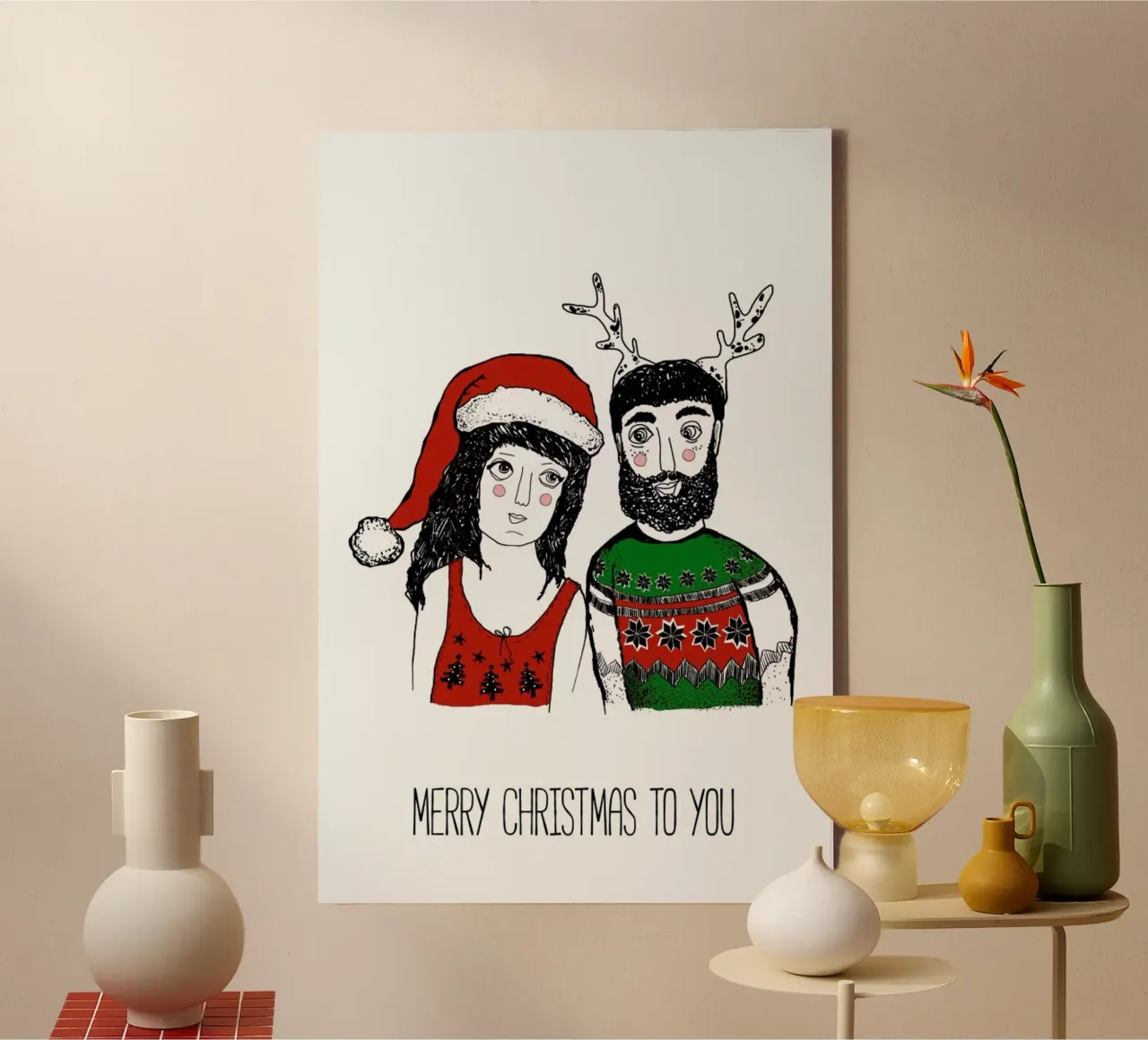 Hipster Christmas tela con Cornice a cassetta da Sabrina Ziegenhorn