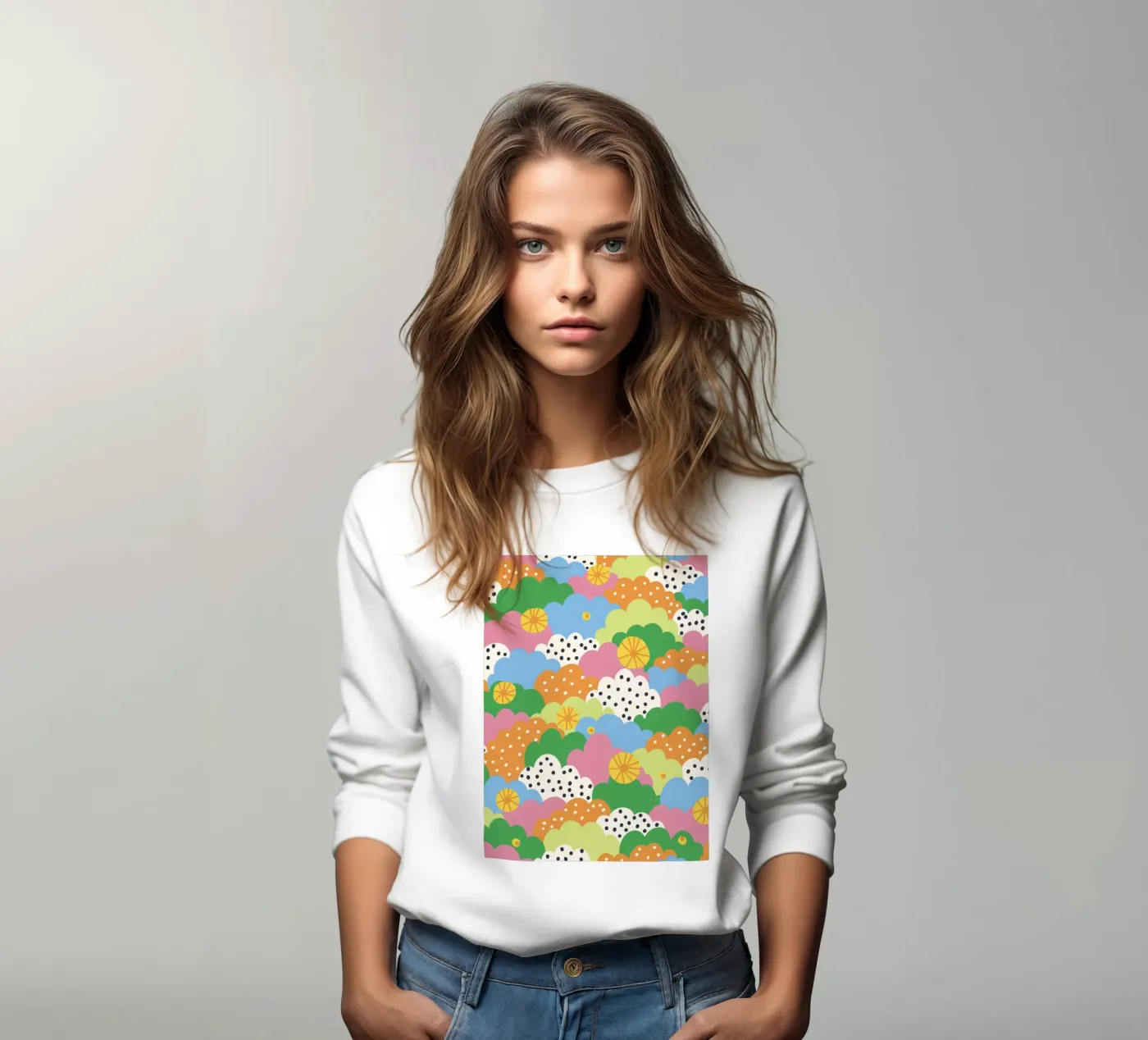 Cloudy pattern sweatshirt van GigiRosado