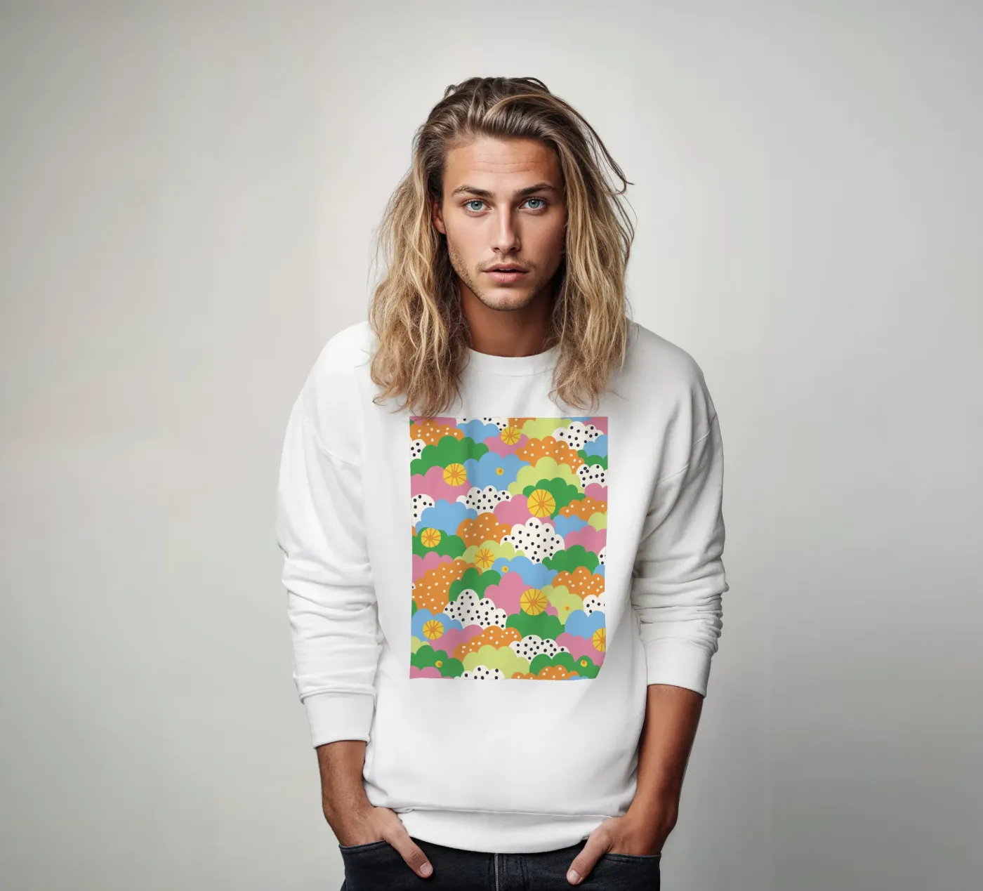Cloudy pattern Sweatshirt von GigiRosado