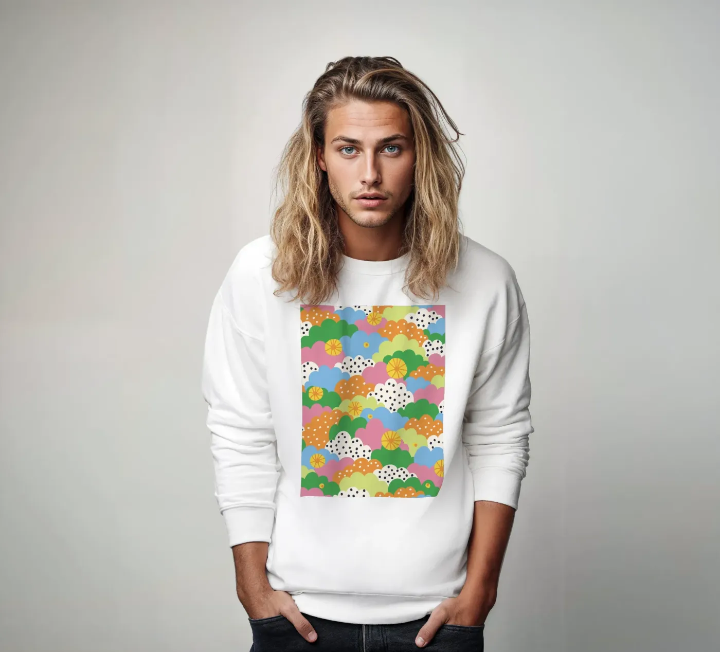 Cloudy pattern sweatshirt van GigiRosado