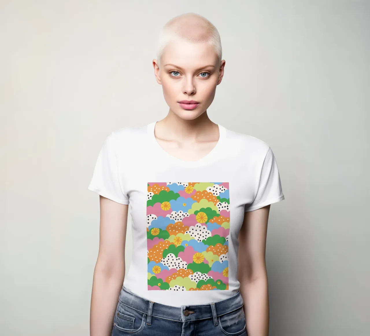 Cloudy pattern t-shirt da donna da GigiRosado
