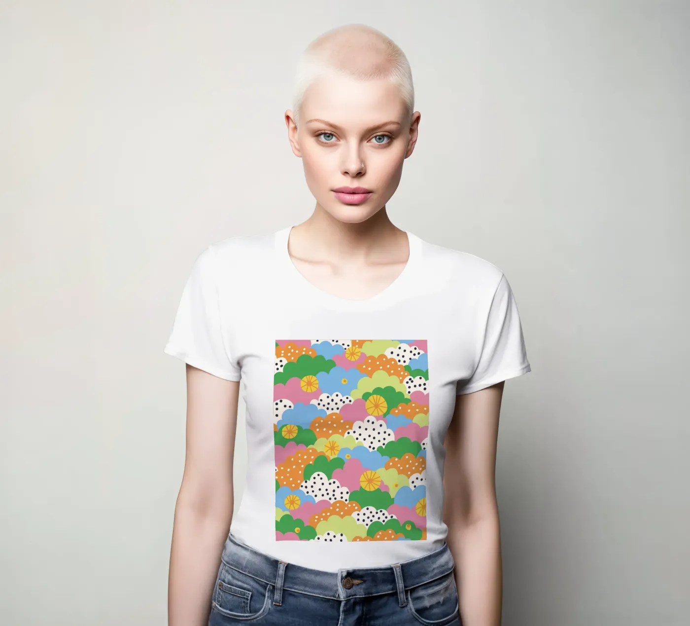 Cloudy pattern t-shirt da donna da GigiRosado