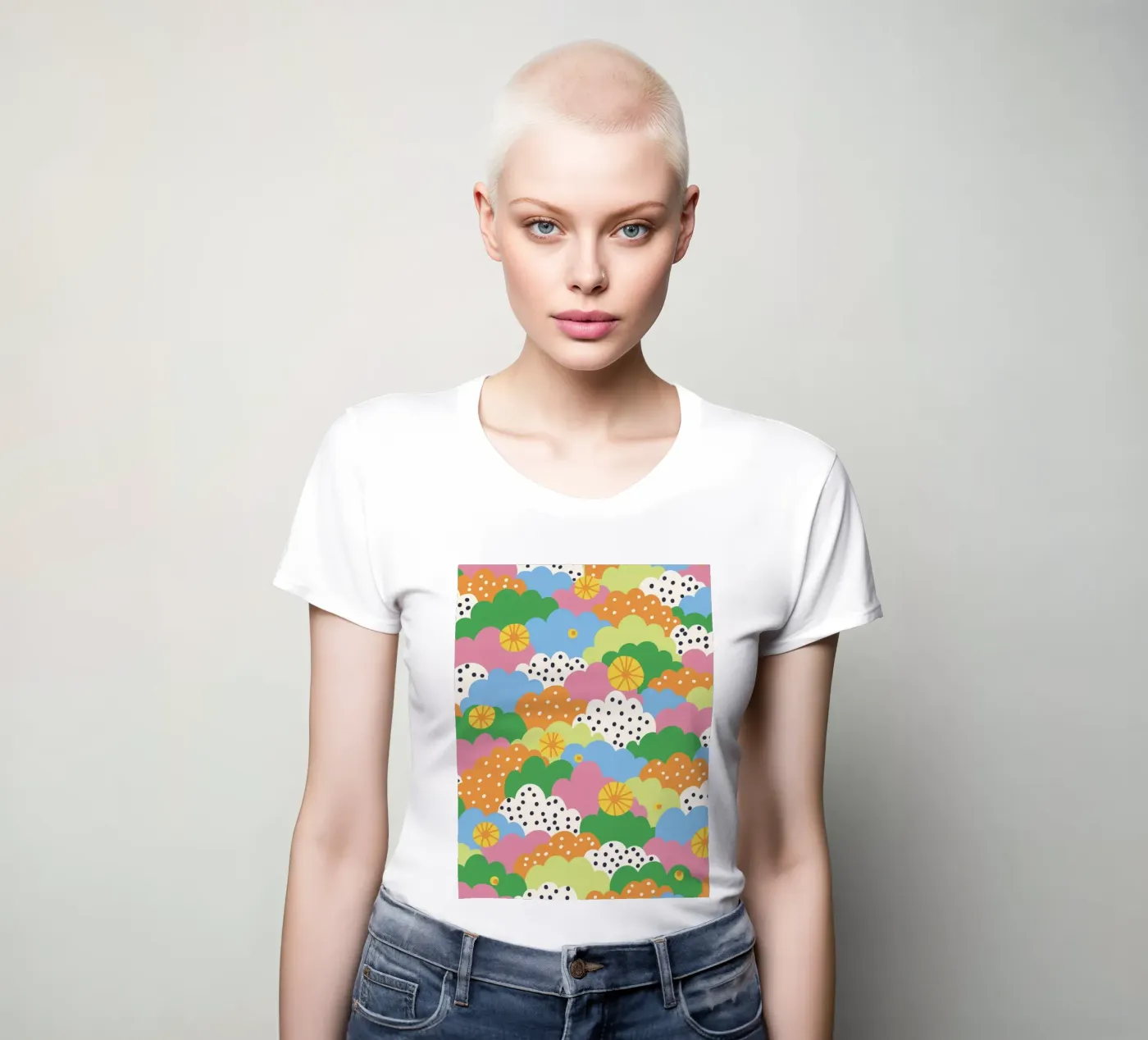 Cloudy pattern t-shirt da donna da GigiRosado