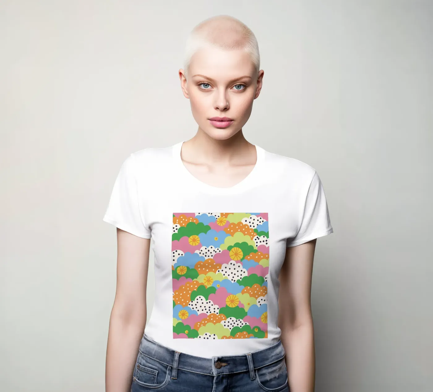Cloudy pattern t-shirt da donna da GigiRosado