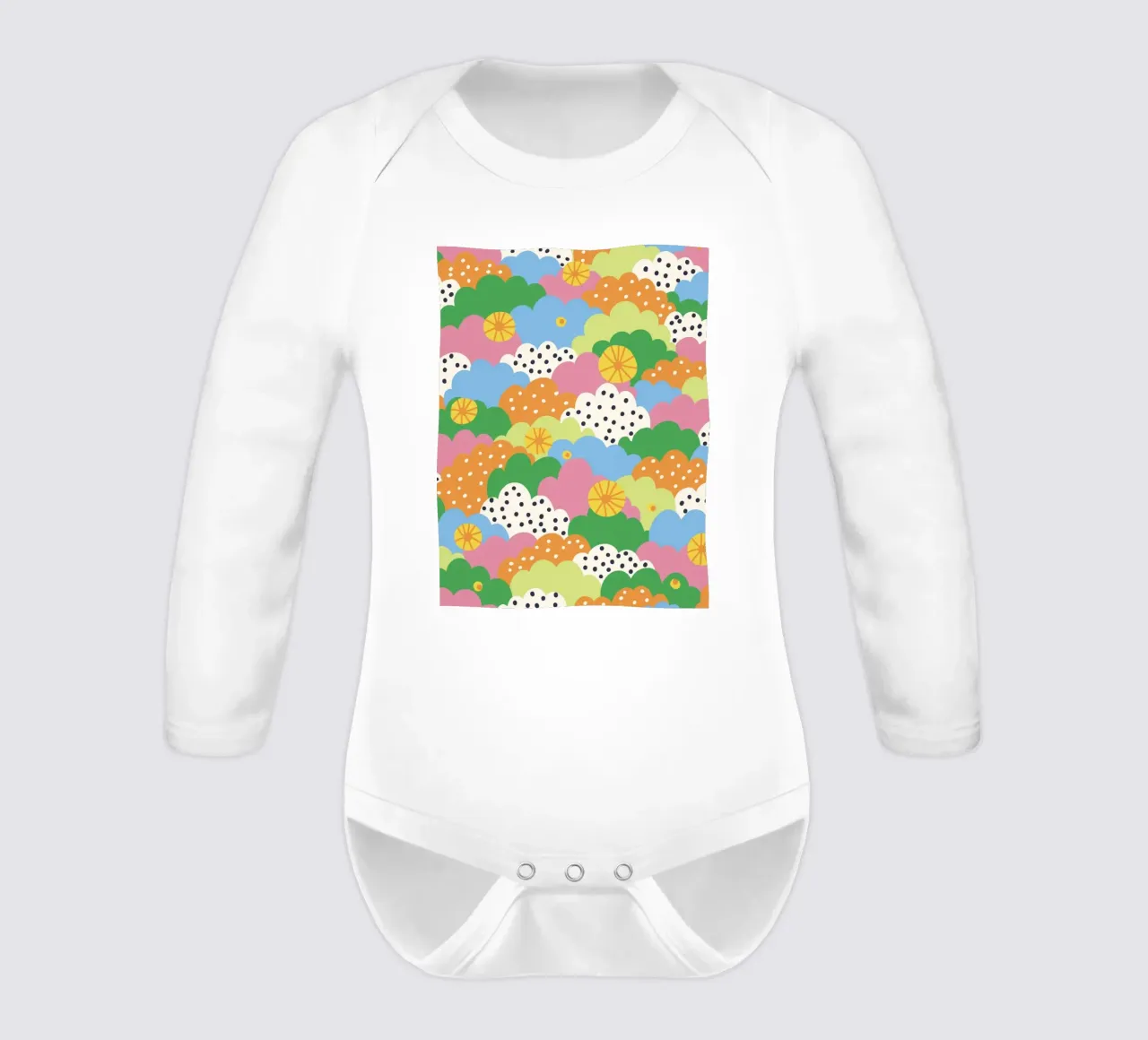 Cloudy pattern body neonato maniche lunghe da GigiRosado