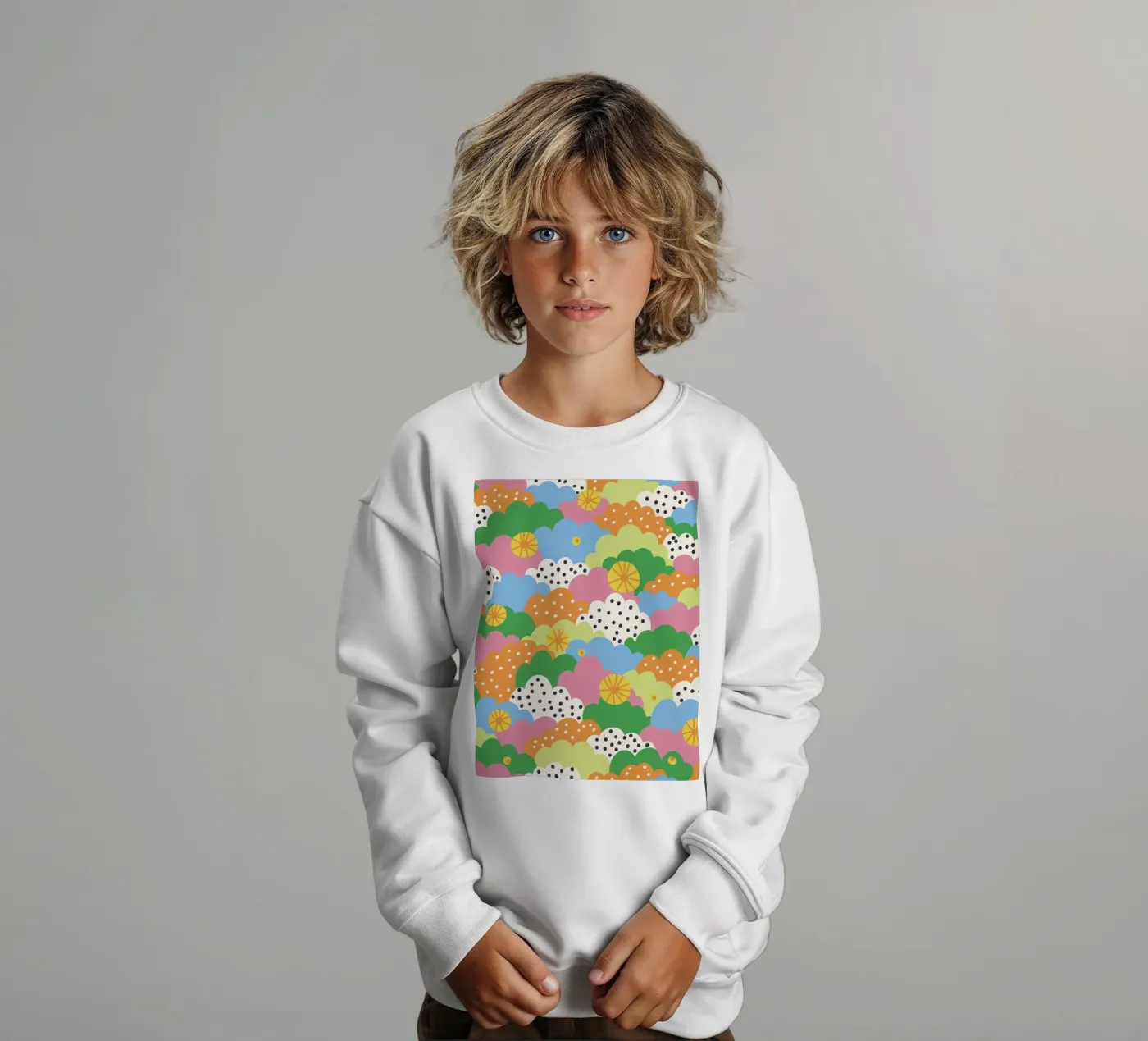 Cloudy pattern felpa bambino da GigiRosado