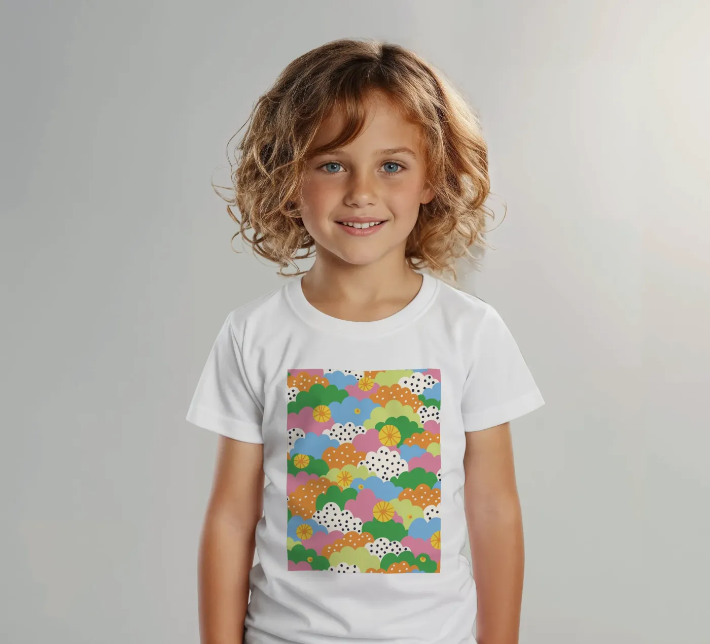 Cloudy pattern Kinder T-Shirt von GigiRosado