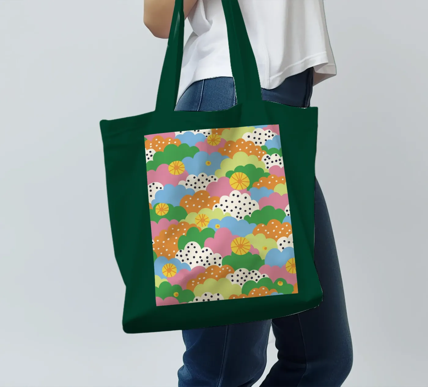 Cloudy pattern tote bag by GigiRosado