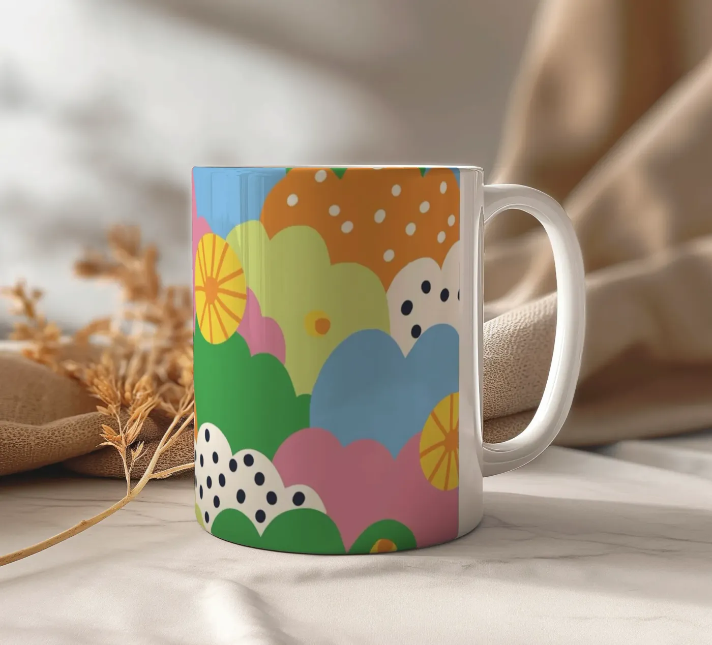 Cloudy pattern ceramic mug by GigiRosado