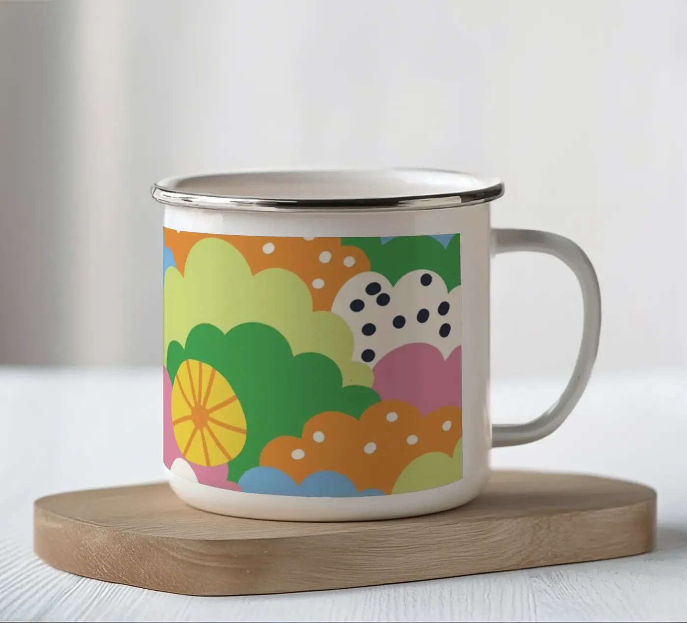 Cloudy pattern Emaille Tasse von GigiRosado