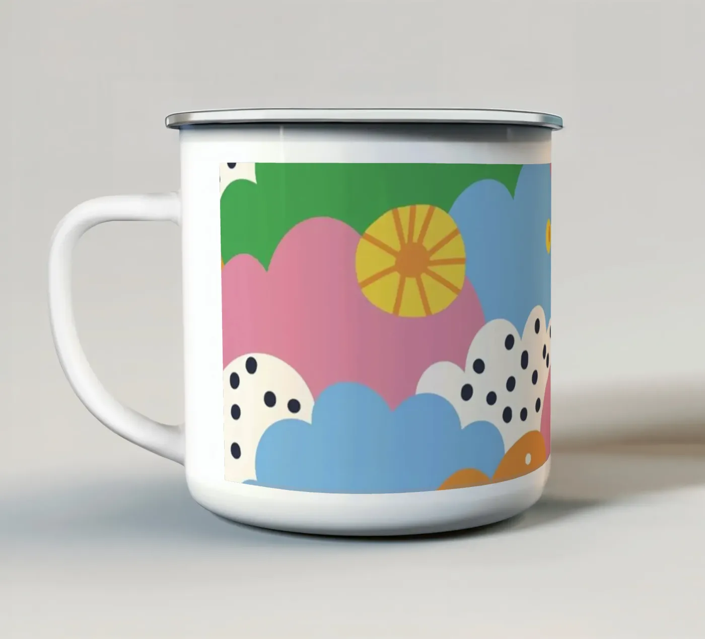 Cloudy pattern Emaille Tasse von GigiRosado