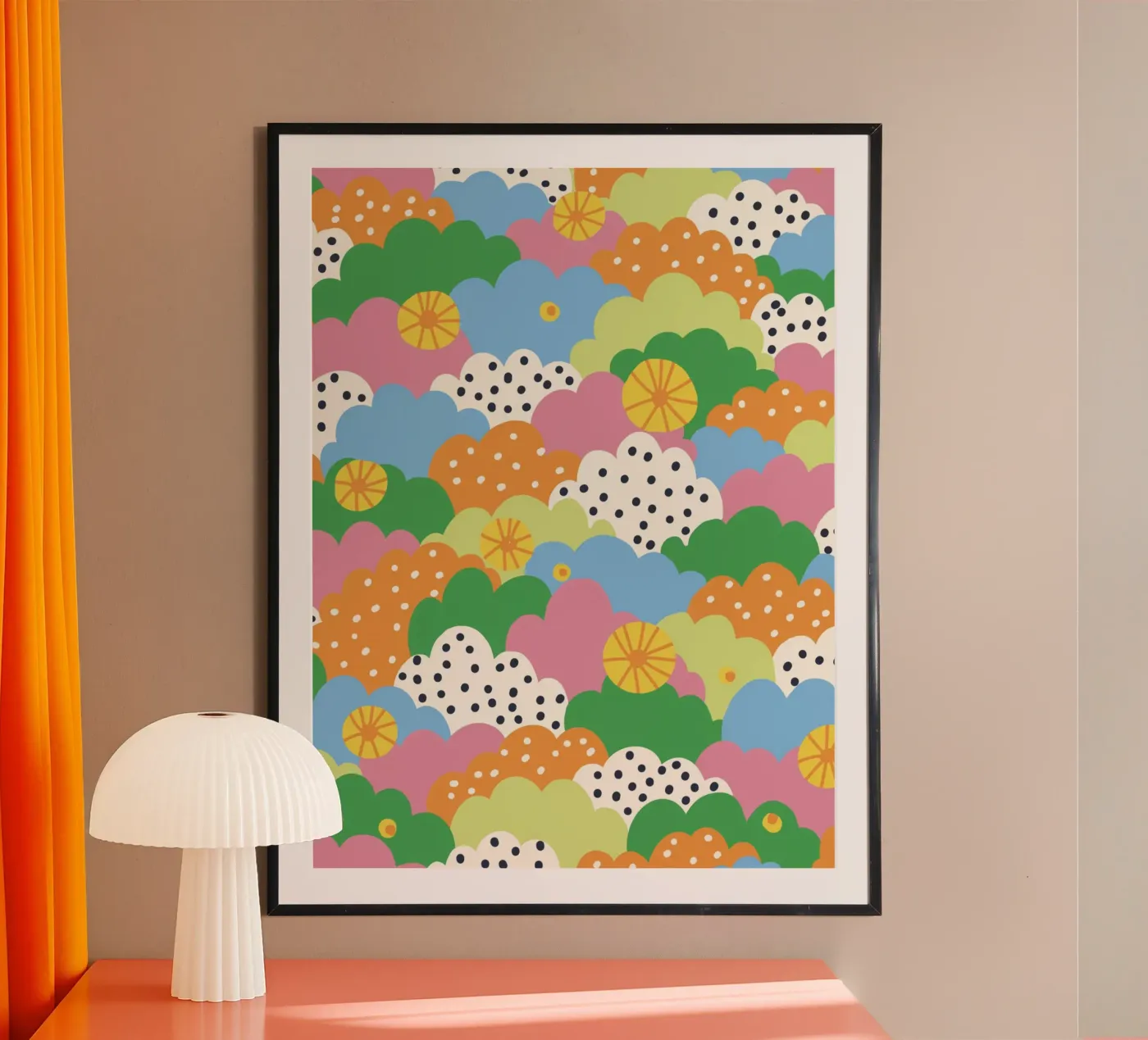 Cloudy pattern poster van GigiRosado