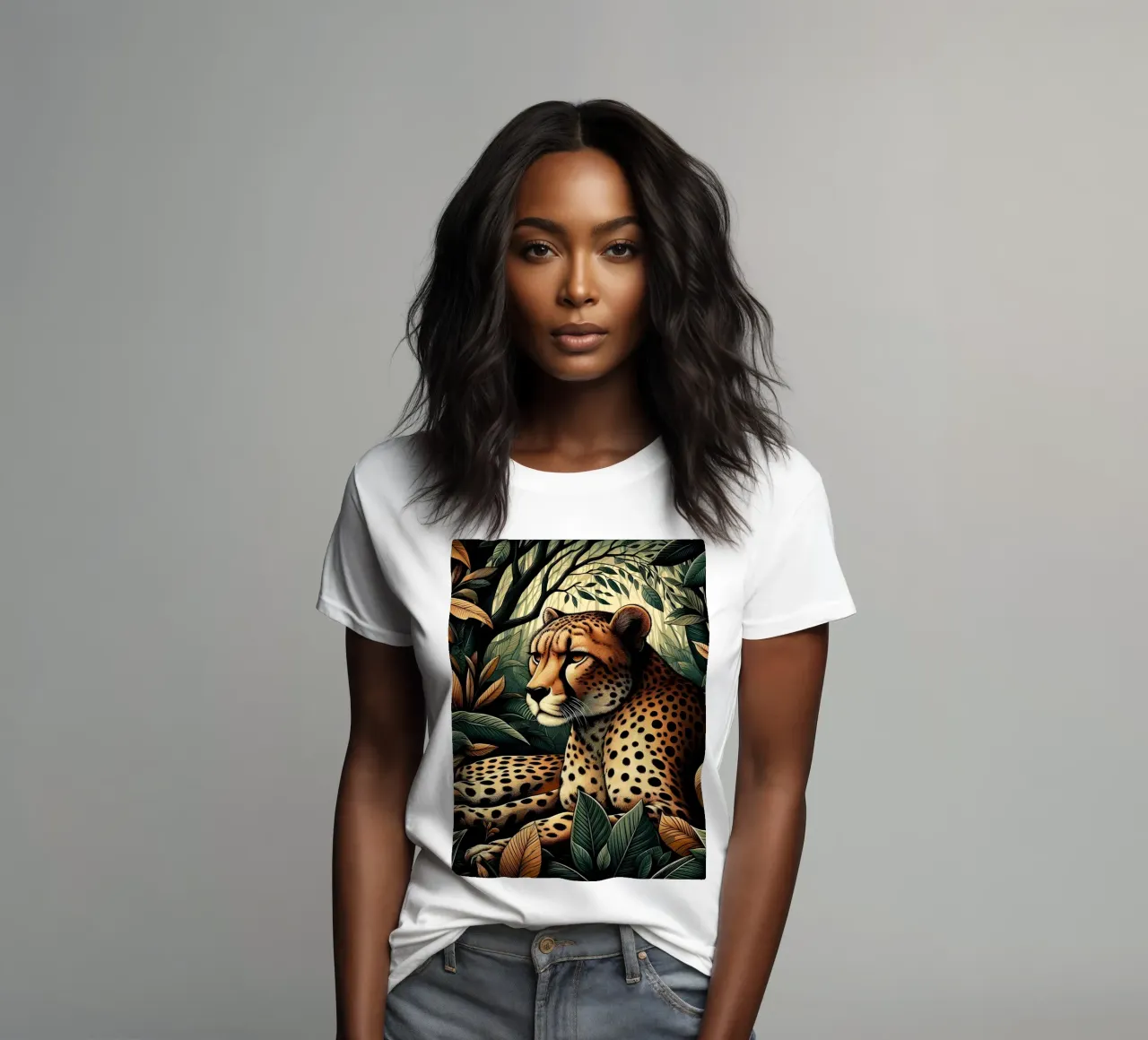 CHEETAH women's fitted t-shirt by ARTOMATIC