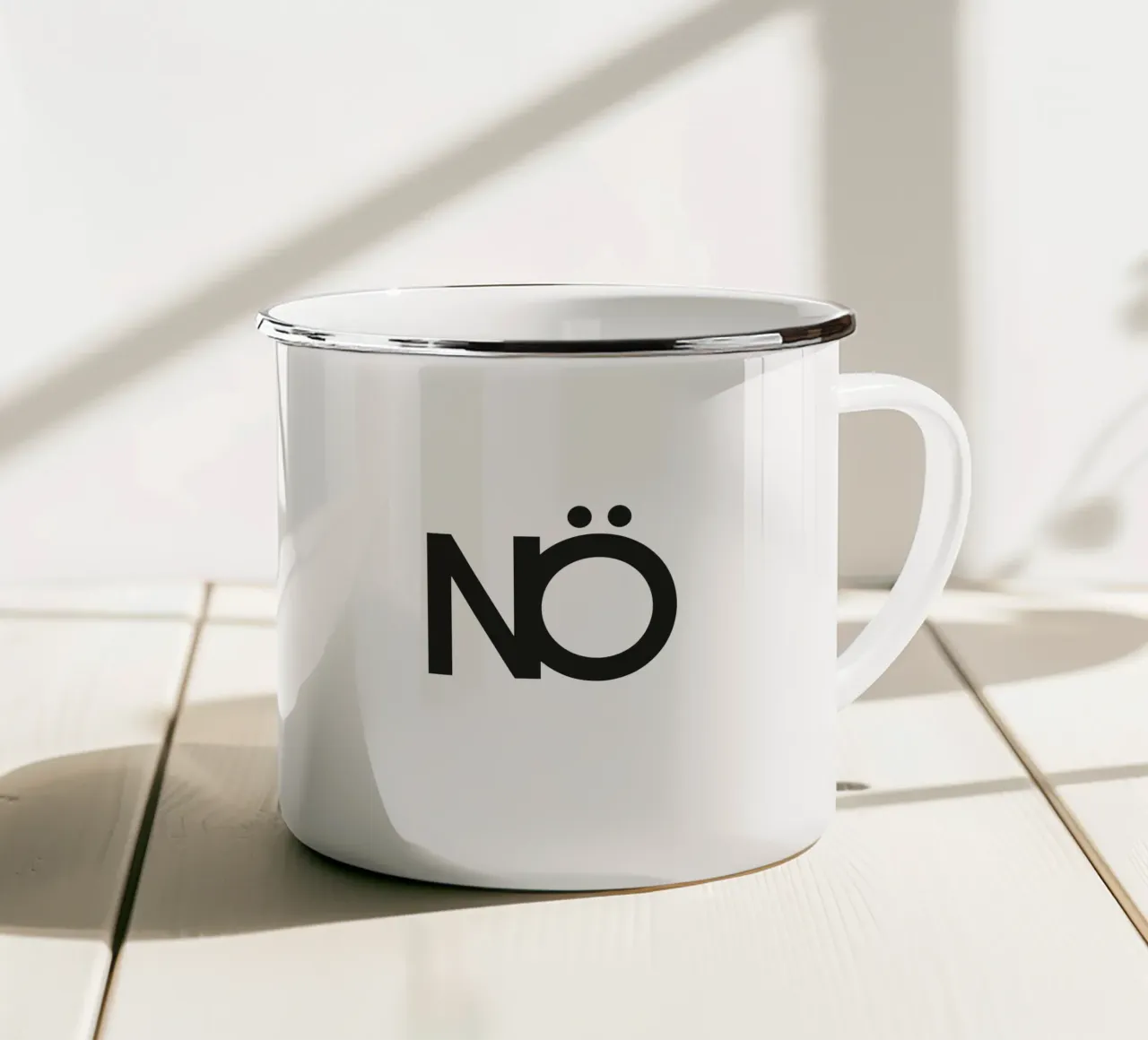 NEIN tazza in smalto da Flo Klein