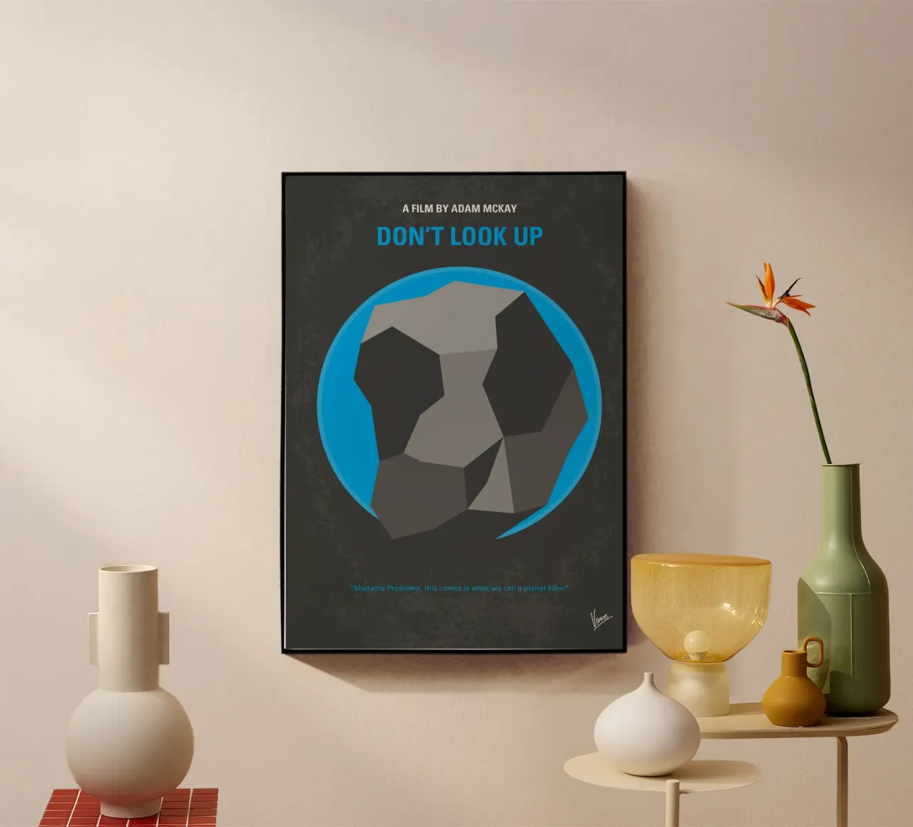 No1301 My dont look up minimal movie poster plexiglass da Chungkong