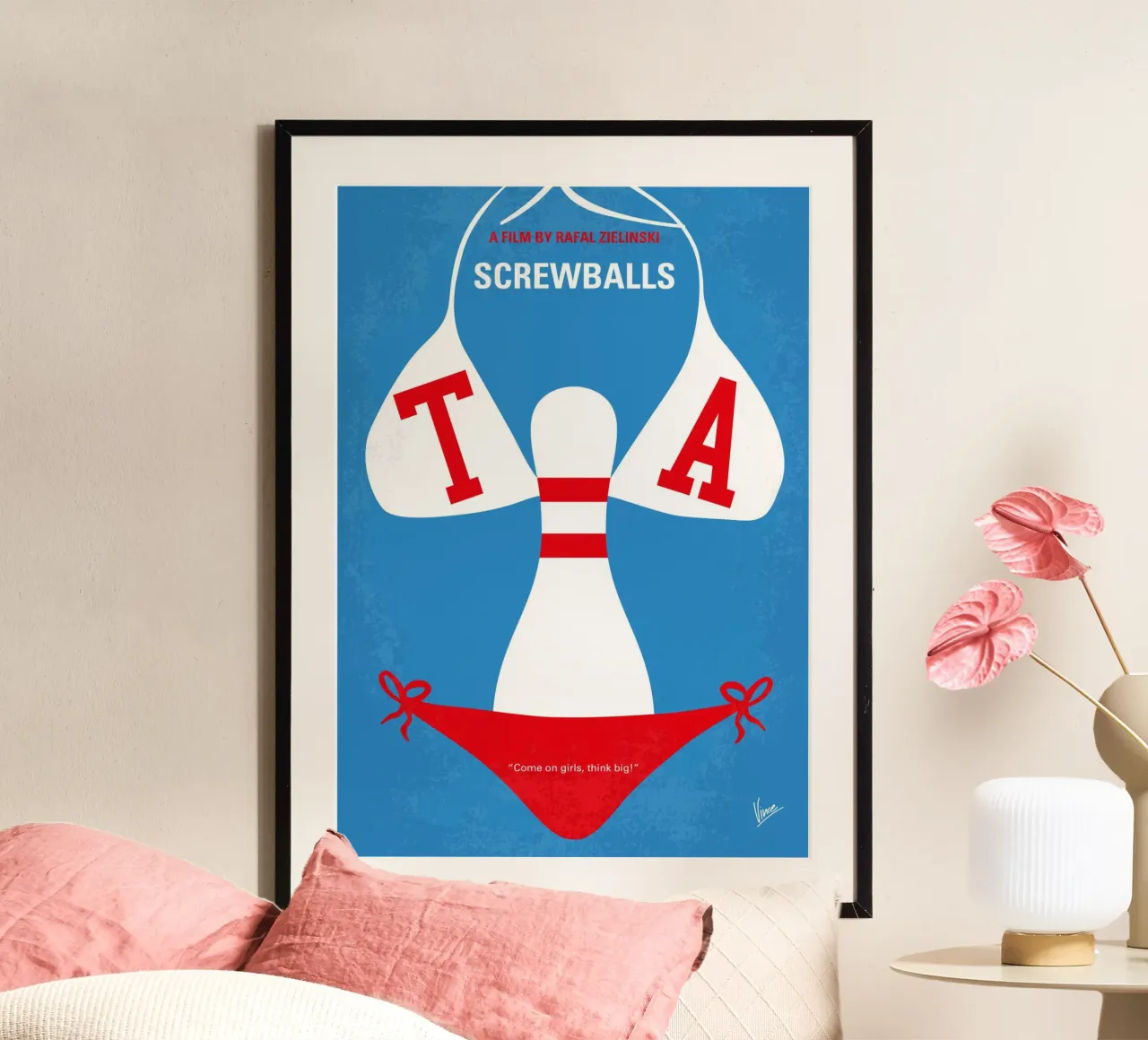 No1302 My Screwballs minimal movie poster poster con telaio in alluminio da Chungkong