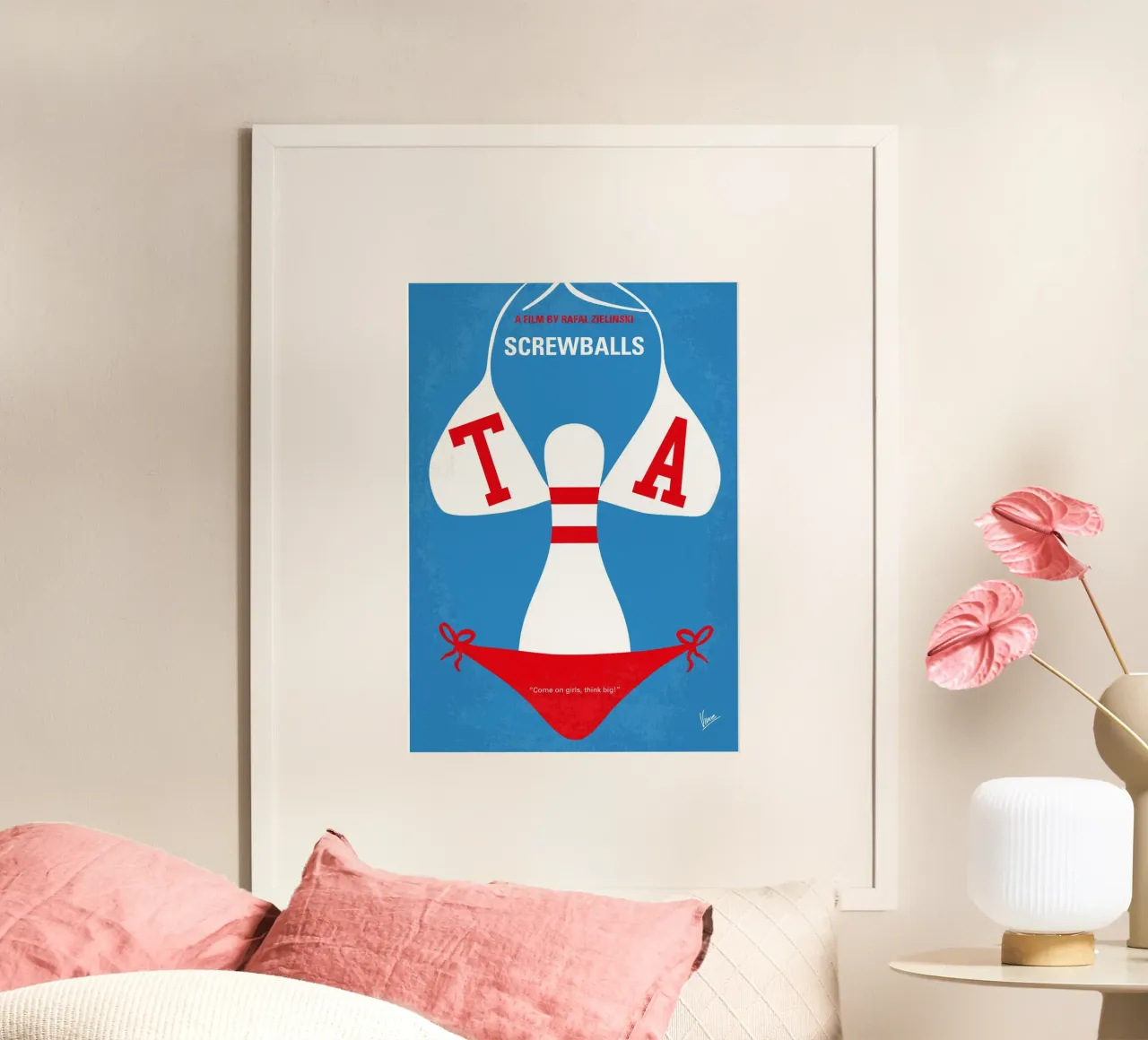No1302 My Screwballs minimal movie poster poster con telaio in alluminio da Chungkong