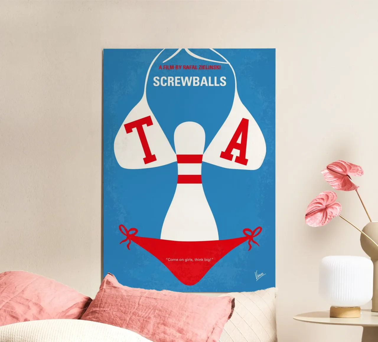 No1302 My Screwballs minimal movie poster poster con telaio in alluminio da Chungkong