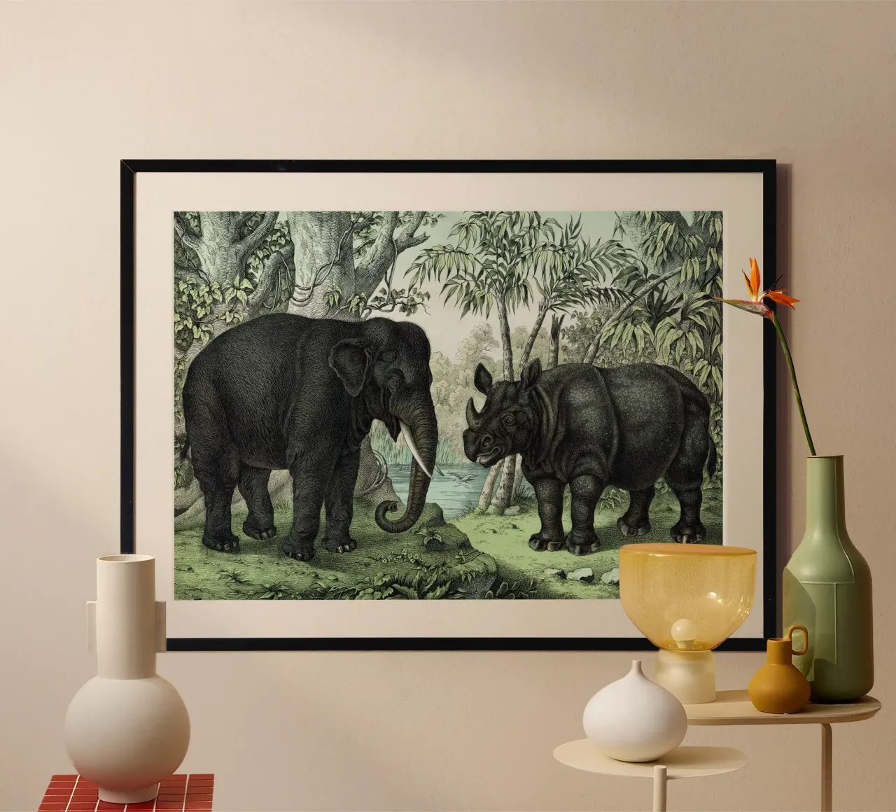 Vintage Schubert 4 Vielhufer 16 poster con telaio in legno da Vintage Print Collection