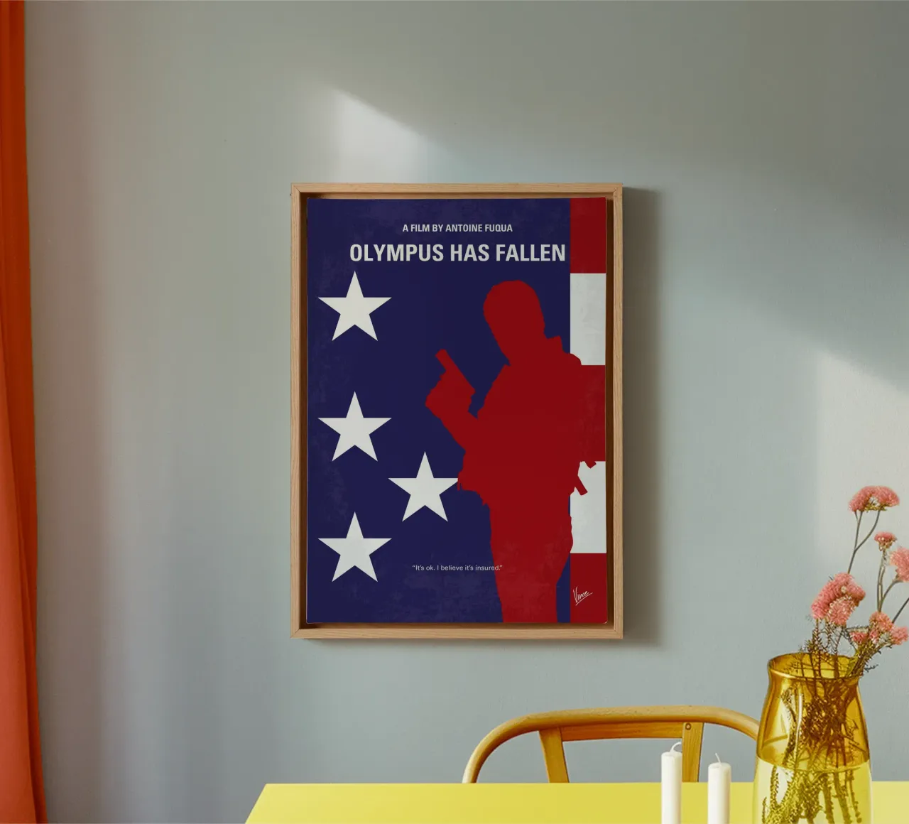 No1311 My Olympus Has Fallen minimal movie poster tela con Cornice a cassetta da Chungkong