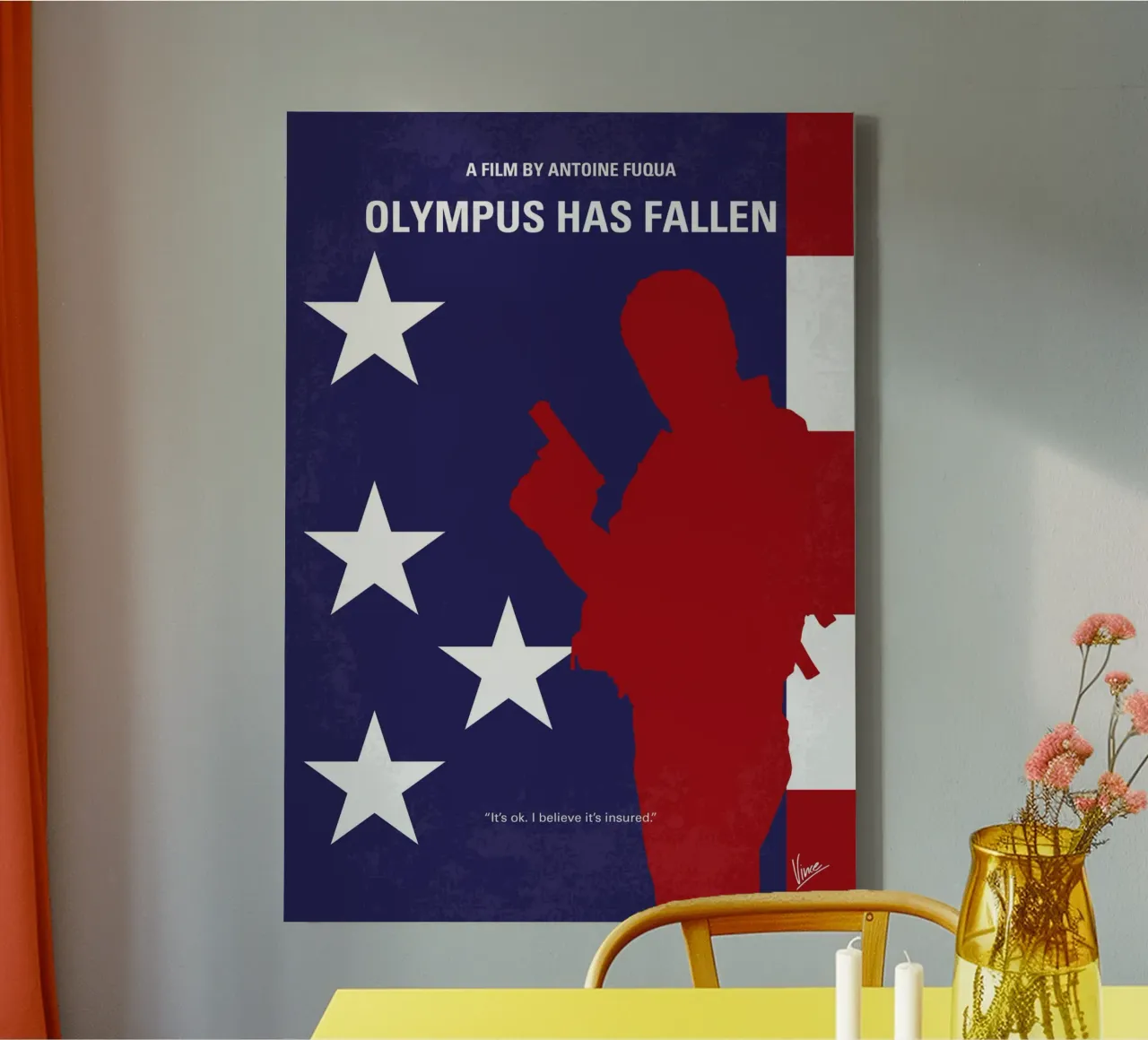 No1311 My Olympus Has Fallen minimal movie poster tela con Cornice a cassetta da Chungkong