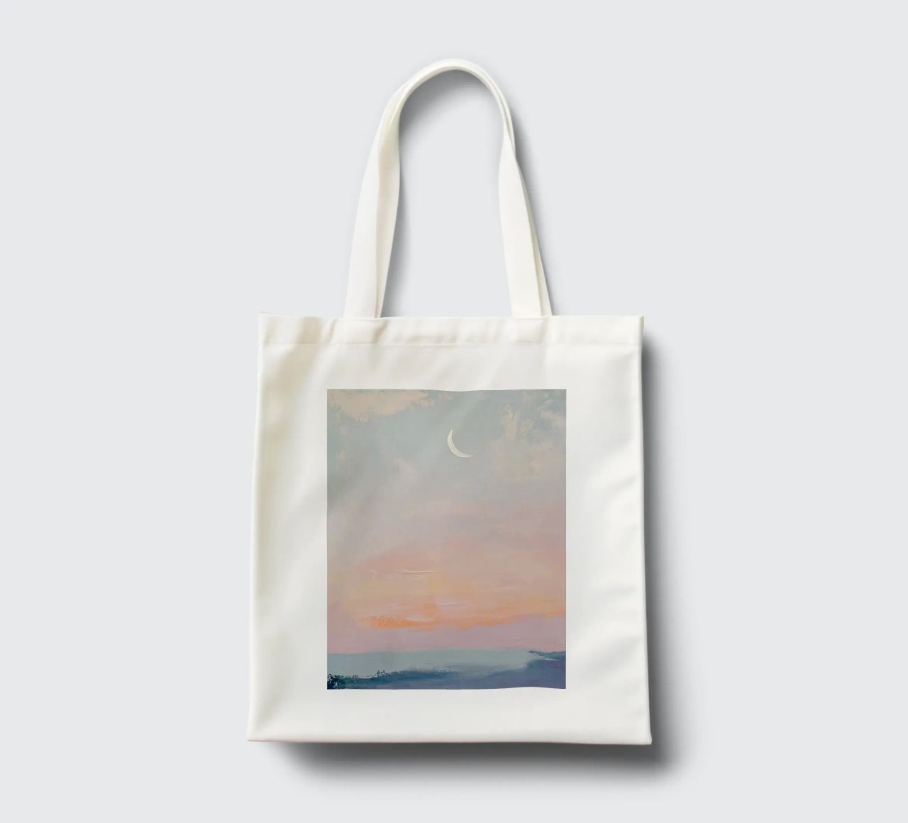 Mond Pastell Minimalismus Abstrakt Jutebeutel von Euphoria Theresa