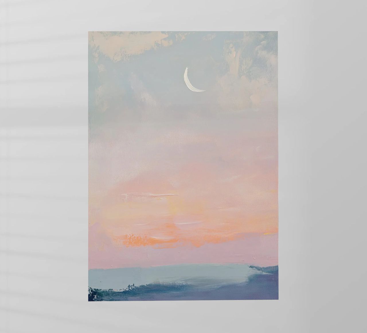 Mond Pastell Minimalismus Abstrakt Backlit Folie von Euphoria Theresa