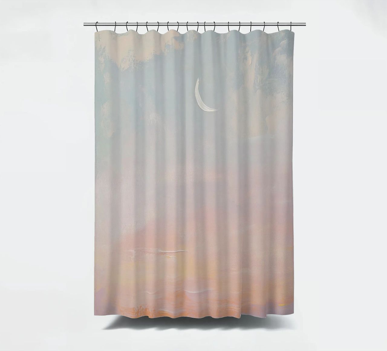 Mond Pastell Minimalismus Abstrakt Duschvorhang von Euphoria Theresa