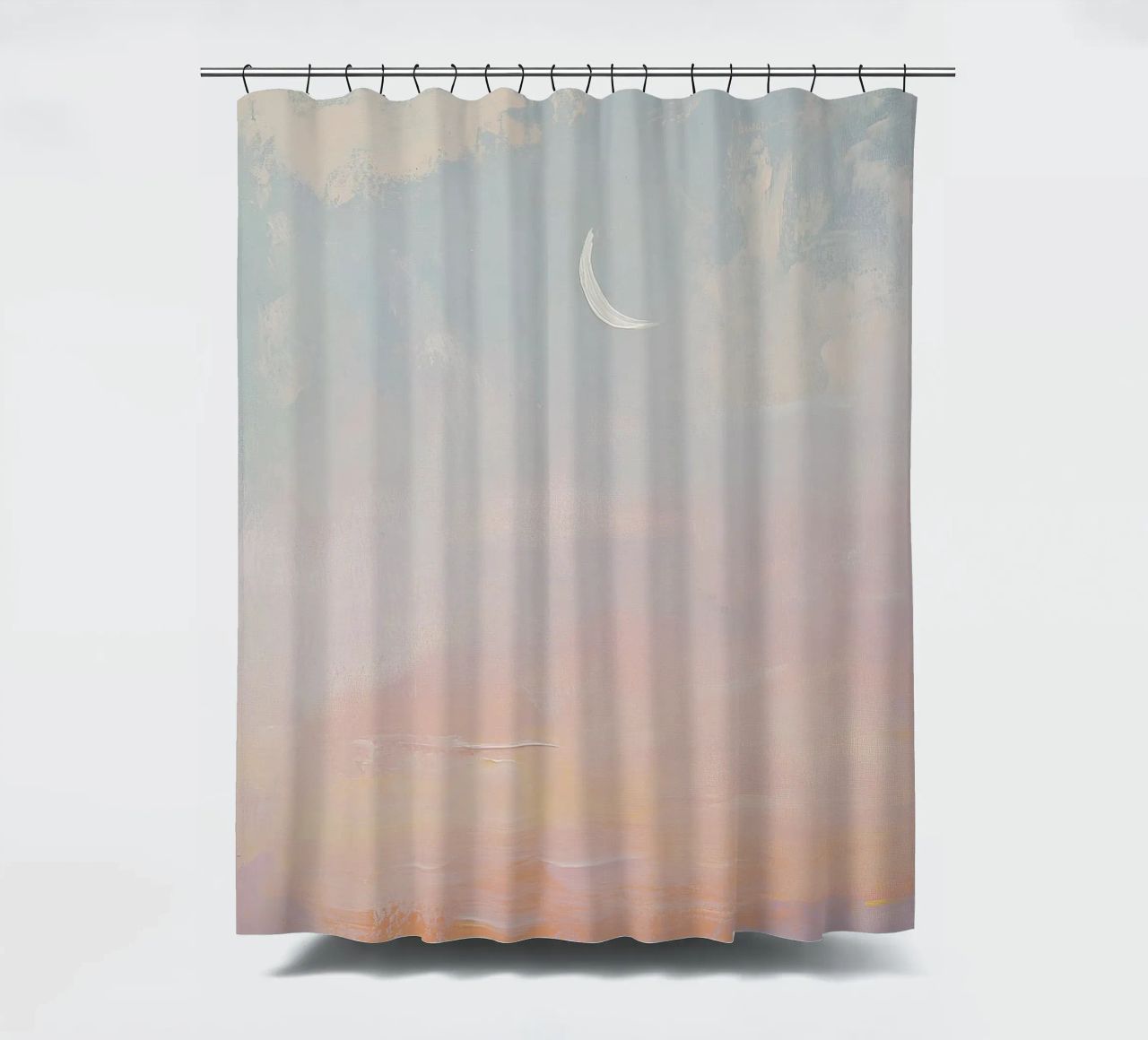 Mond Pastell Minimalismus Abstrakt Duschvorhang von Euphoria Theresa