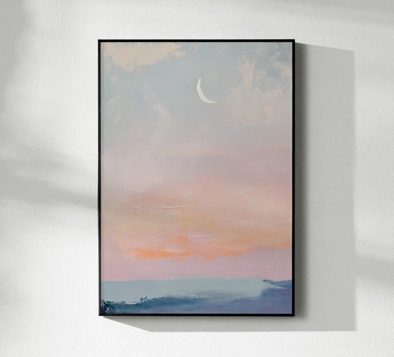 Mond Pastell Minimalismus Abstrakt Acryl-Glas von Euphoria Theresa