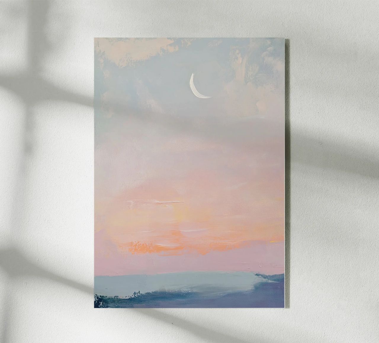 Mond Pastell Minimalismus Abstrakt Acryl-Glas von Euphoria Theresa